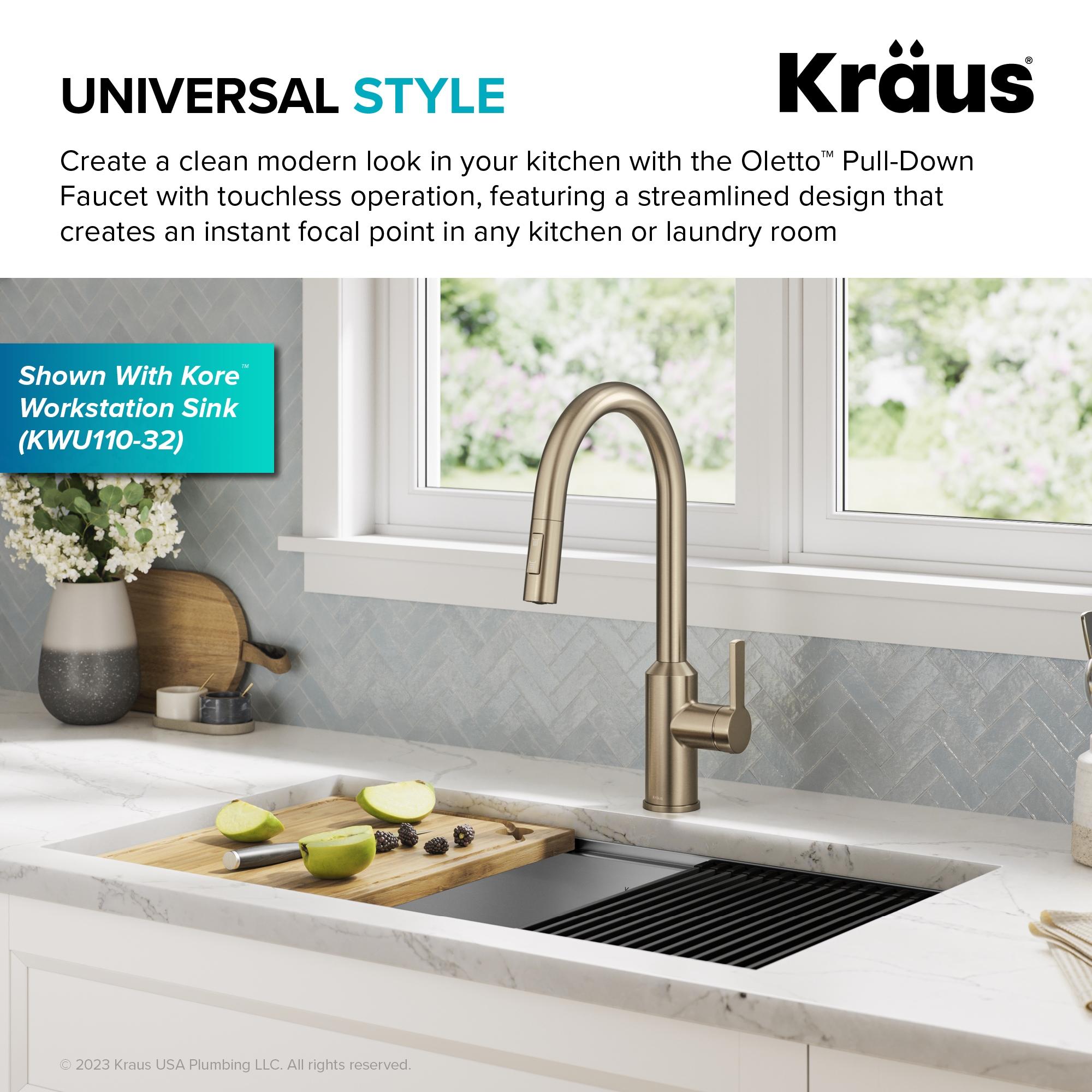 KRAUS Oletto Touchless Sensor Pull-Down Single Handle Kitchen Faucet