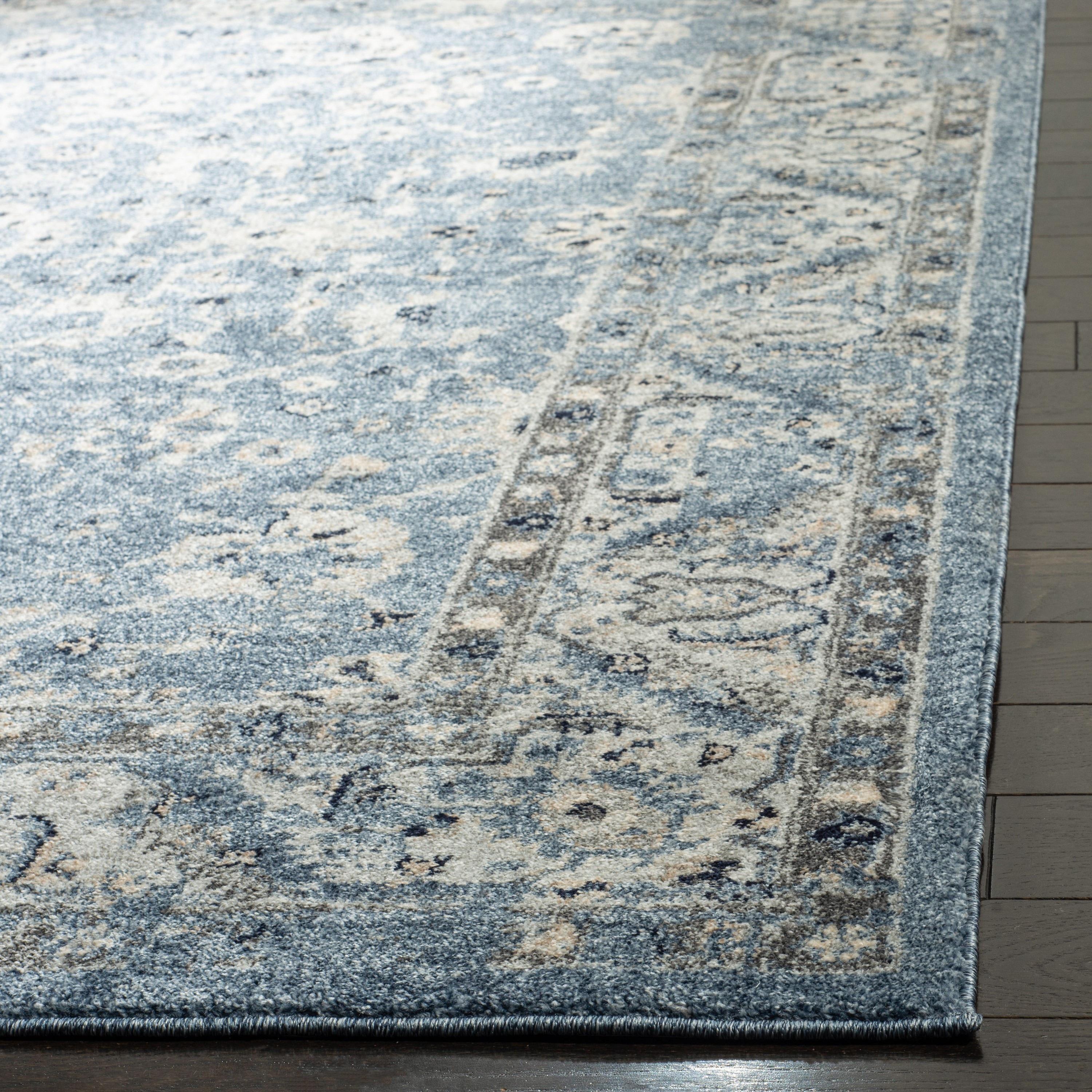 Charleston CHL413 Loomed Indoor Area Rug - Navy/Light Grey - 6'7"x6'7" - Safavieh