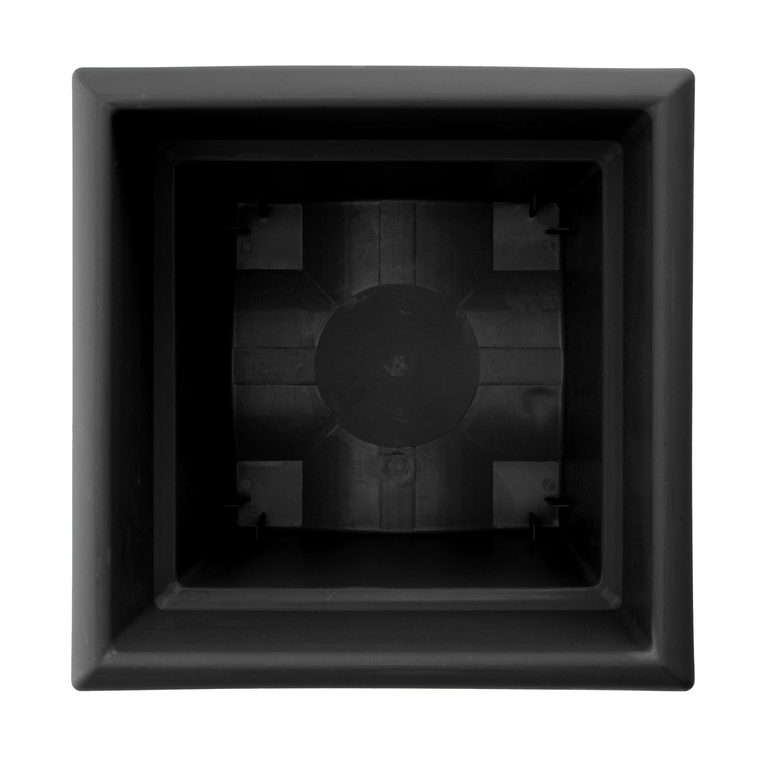 Bloem Veranda 11.25 in. H X 14 in. W X 13.98 in. D Plastic Planter Box Black