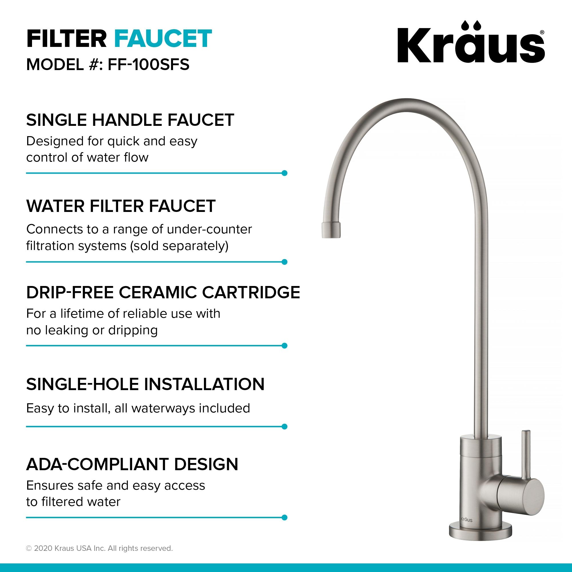 KRAUS Oletto Pull-Down Kitchen Faucet and Purita Water Filter Faucet Combo