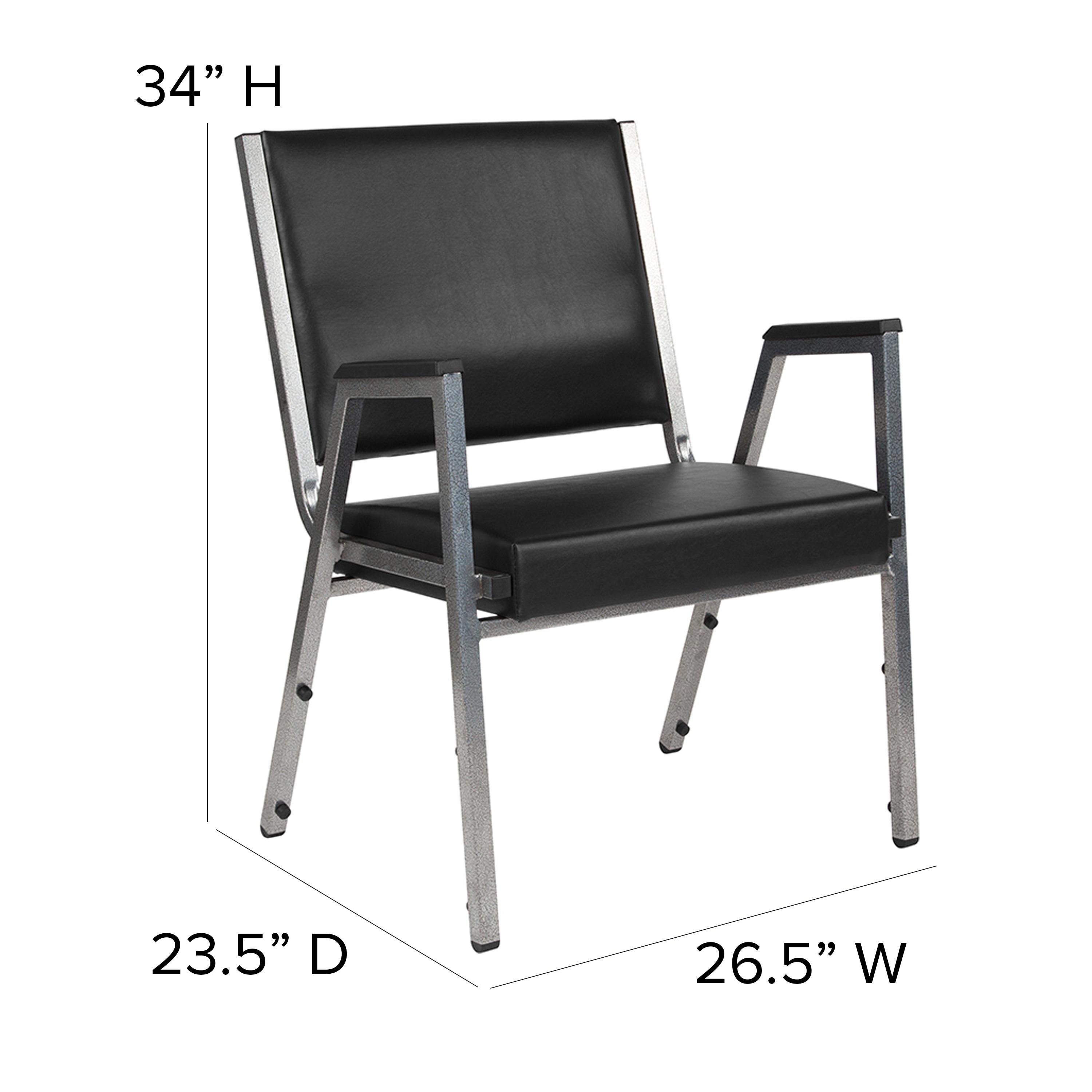 Flash Furniture HERCULES Series 1000 lb. Rated Black Antimicrobial Vinyl Bariatric Medical Reception Arm Chair