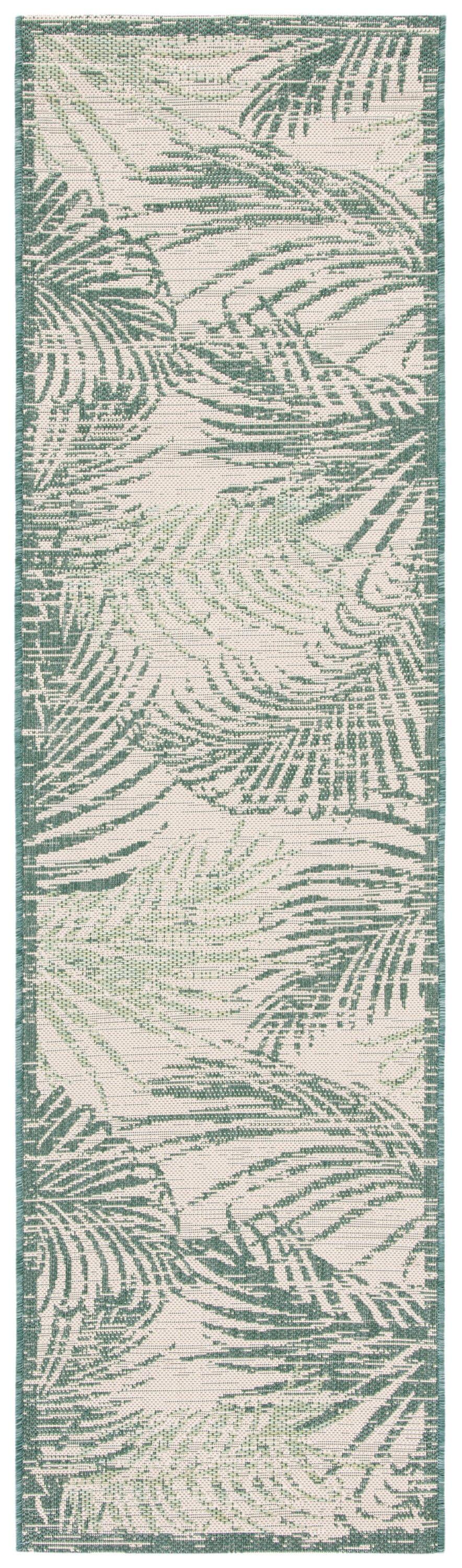Courtyard CY7557 Power Loomed Indoor/Outdoor Runner Rug - Beige/Green - 2'3"x8' - Safavieh.