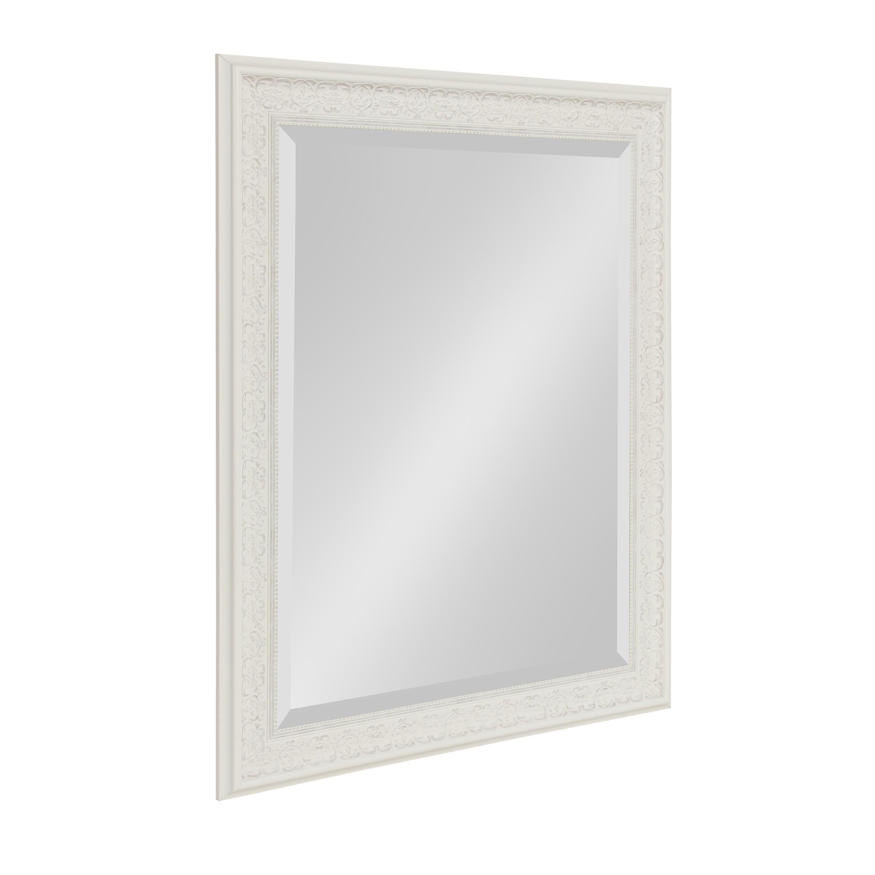 Kate and Laurel - Alysia Decorative Frame Rectangle Wall Mirror, 22.5 x 28.5 White