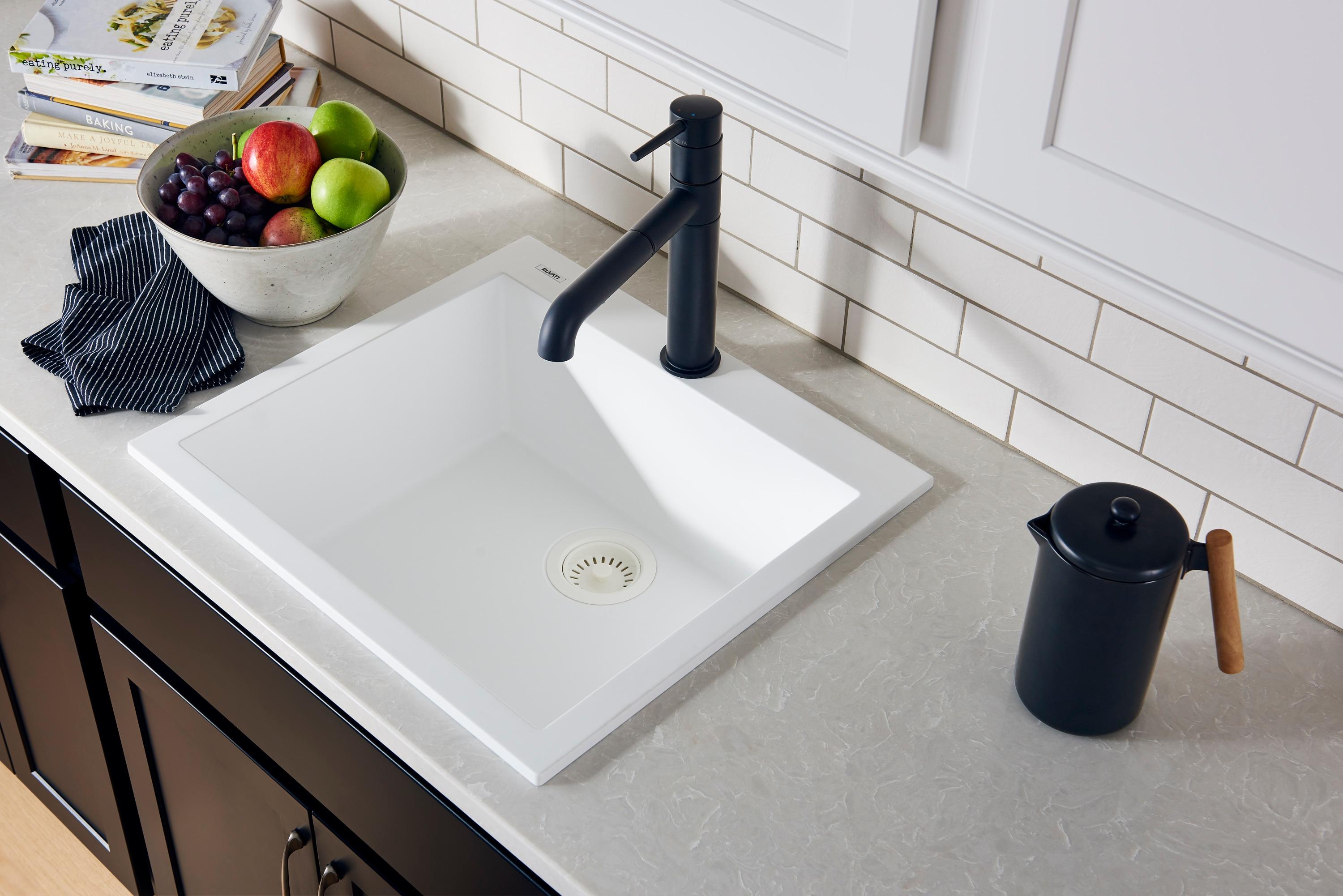 Ruvati Ruvati epiGranite Drop-in Topmount Granite Composite Kitchen Sink RVG1022WH