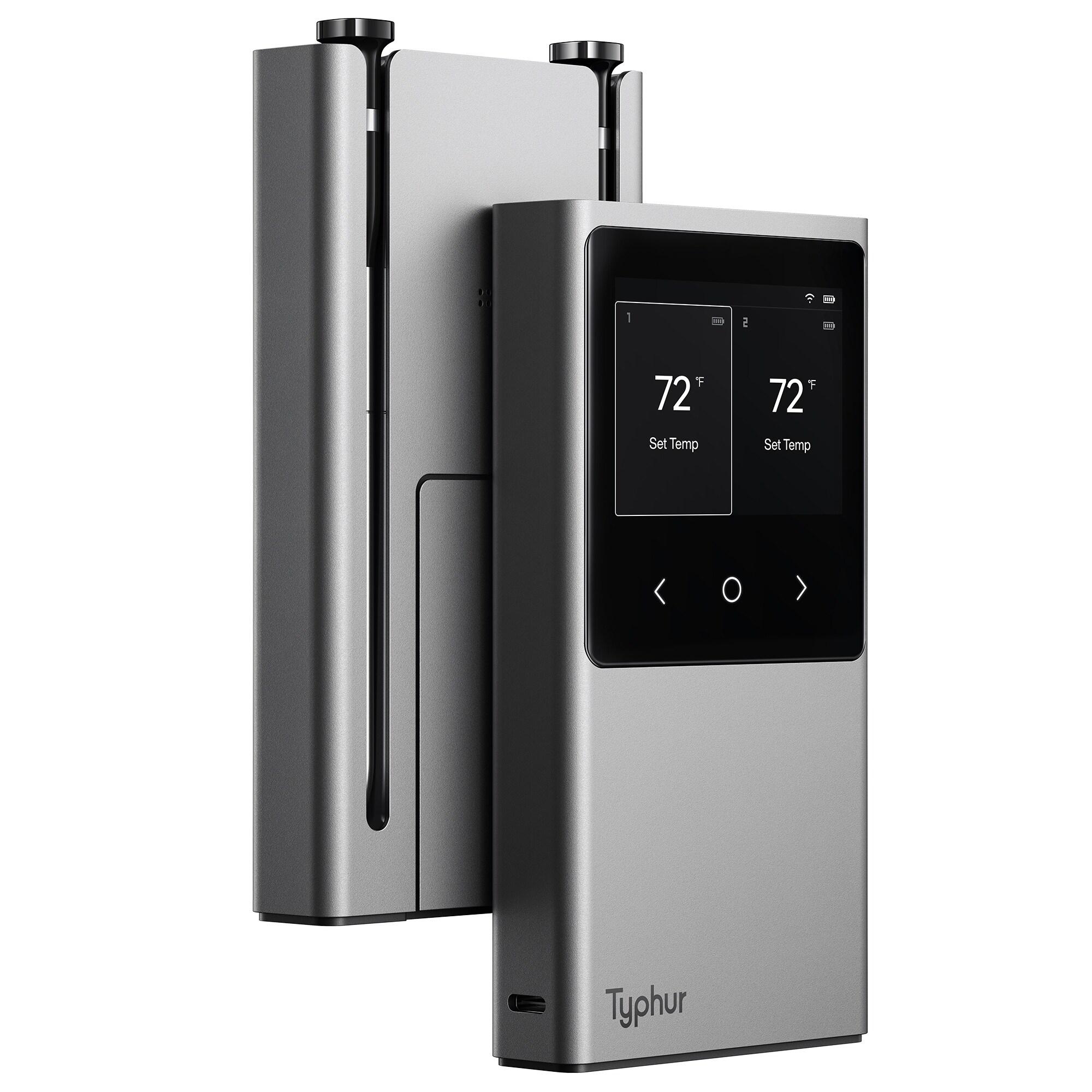 Typhur Sync Dual Wireless Meat Thermometer, Digital Food Cooking Thermometer with Bluetooth 5.4, Wifi Unlimited Range, Smart Base for Kitchen, Grill, BBQ, Oven