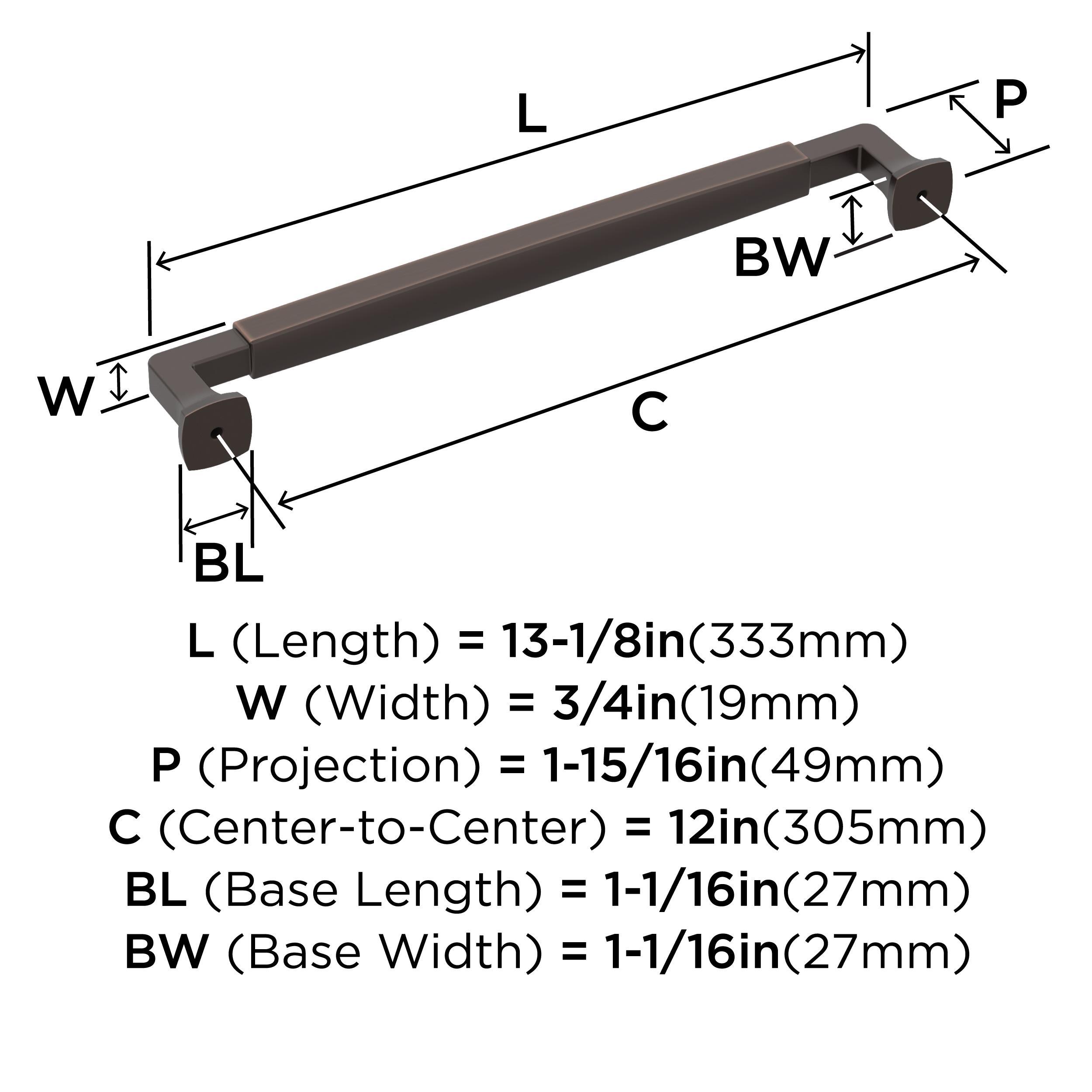 Amerock Stature 12 inch (305mm) Center-to-Center Oil-Rubbed Bronze Appliance Pull