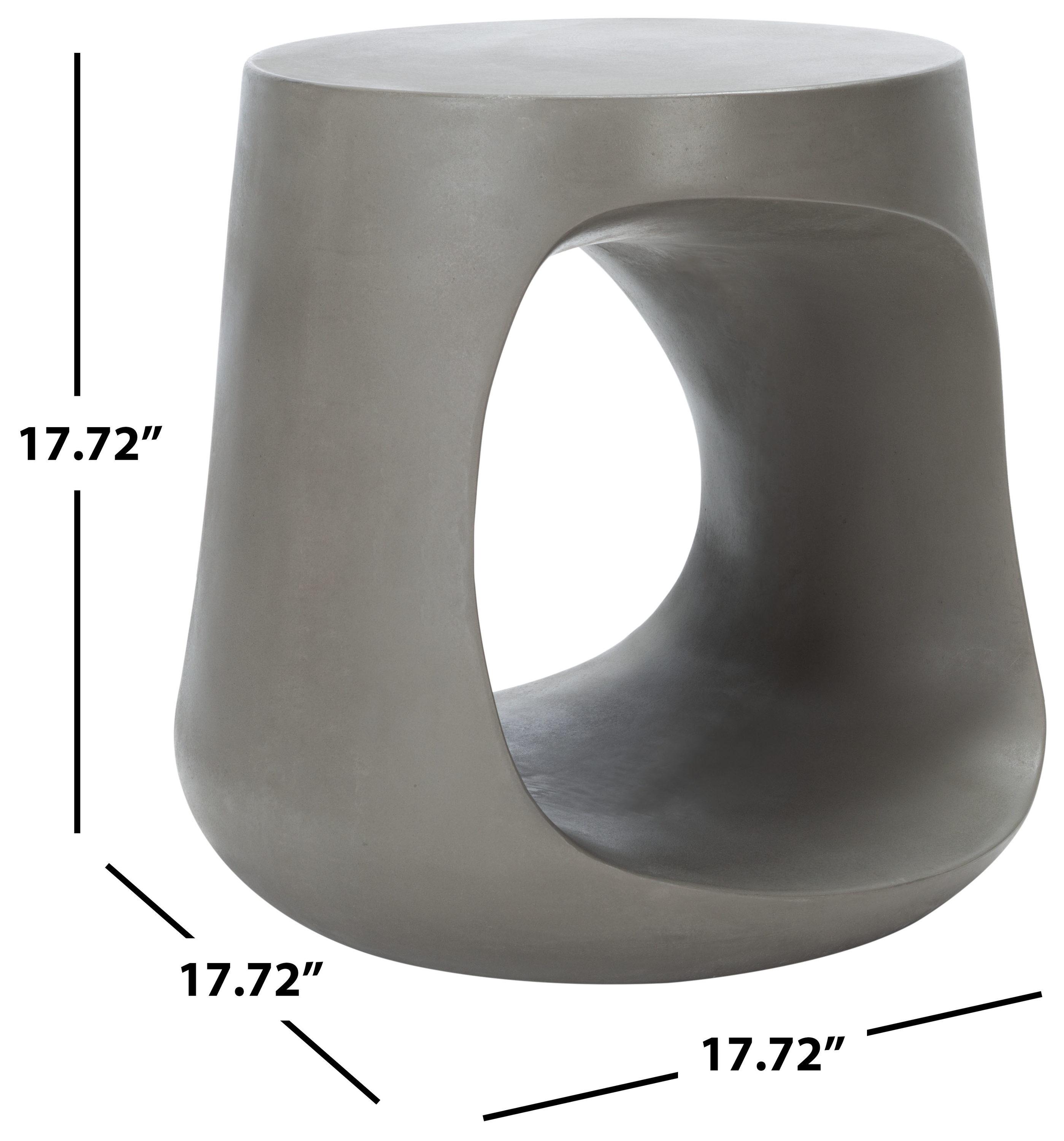 Vikki Concrete Accent Stool - Indoor/Outdoor - VNN1040 - Gray - Safavieh
