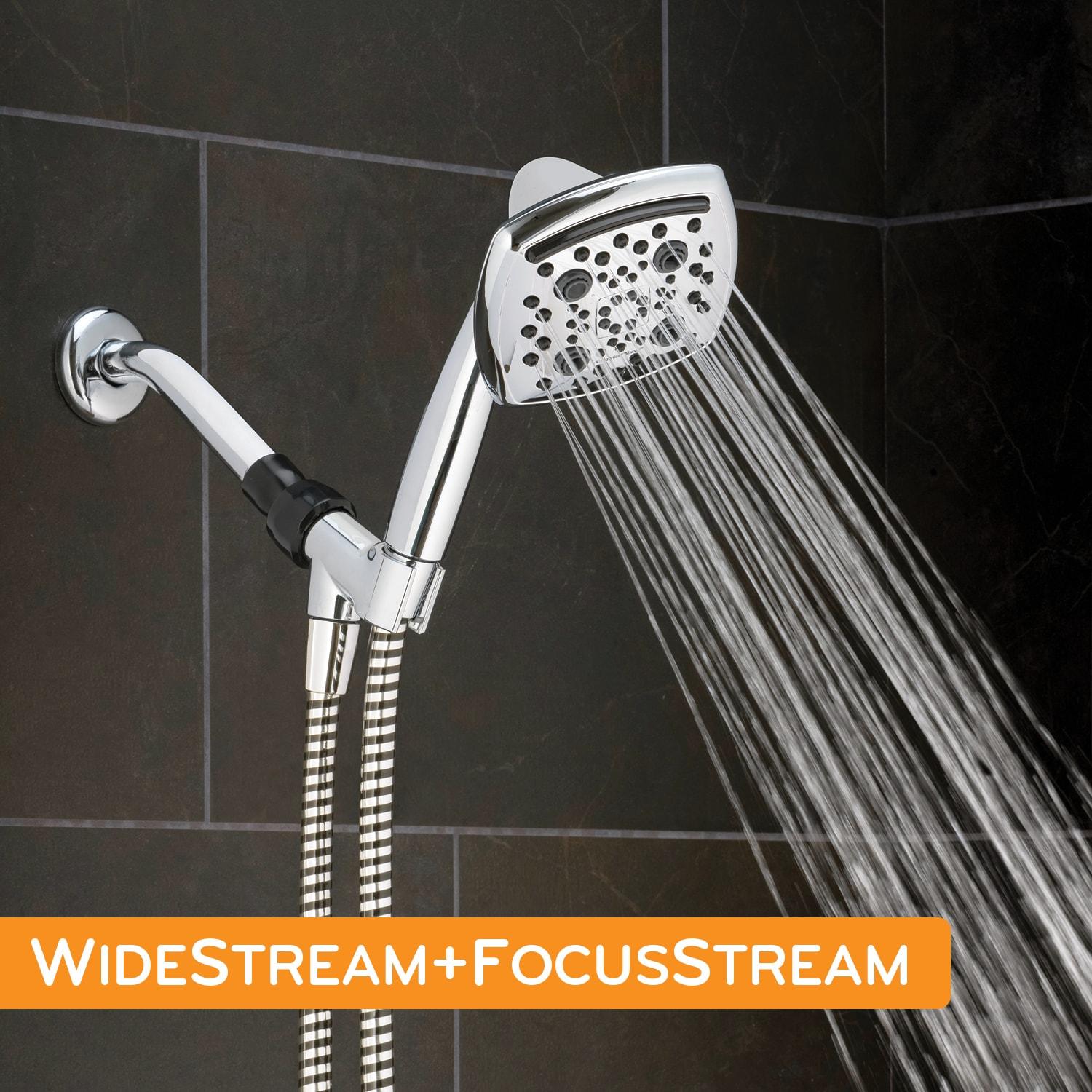 Oxygenics Marvel 6.0 -Spray Chrome 4.88-in Square Handheld High Pressure Shower Head 1.8 GPM