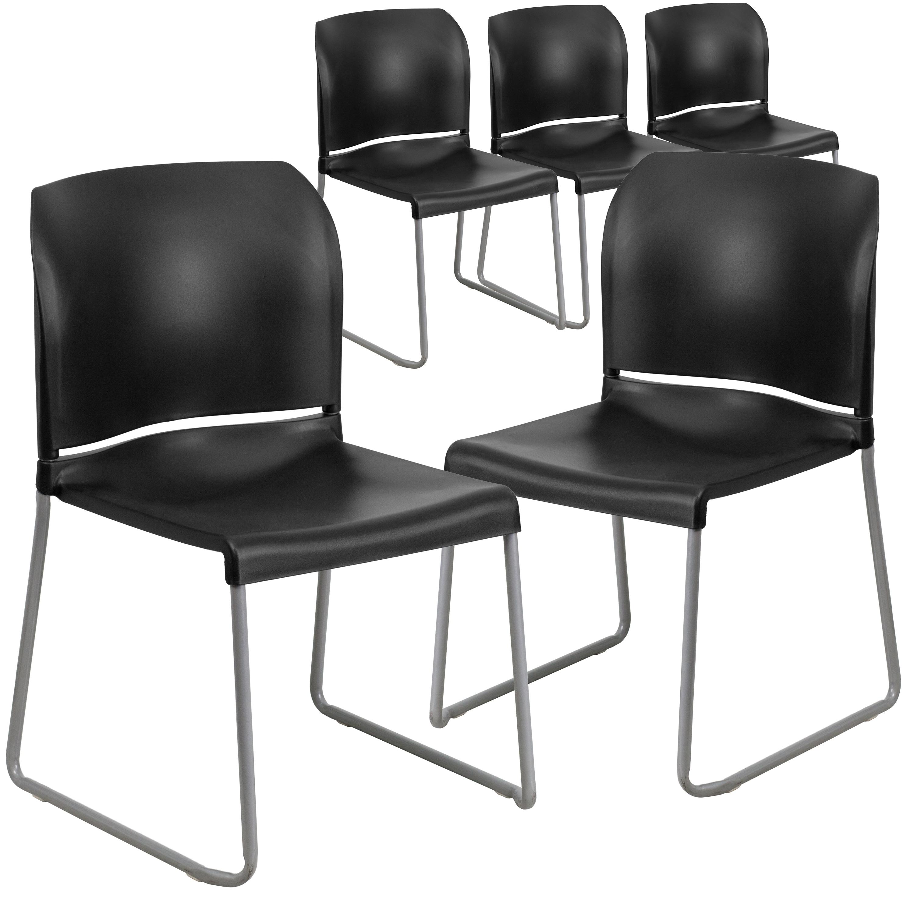 Flash Furniture Brielle Contoured Sled Base Stackable Waiting Room Chairs (Set of 5)