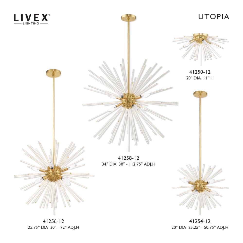 Livex Lighting Utopia 4 - Light Flush Mount in  Satin Brass