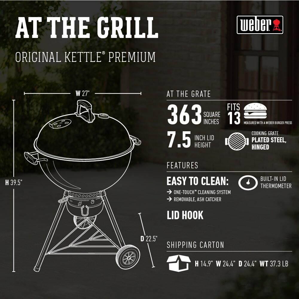 Weber Original Kettle Premium 22-Inch Charcoal Grill - Black - 14401001