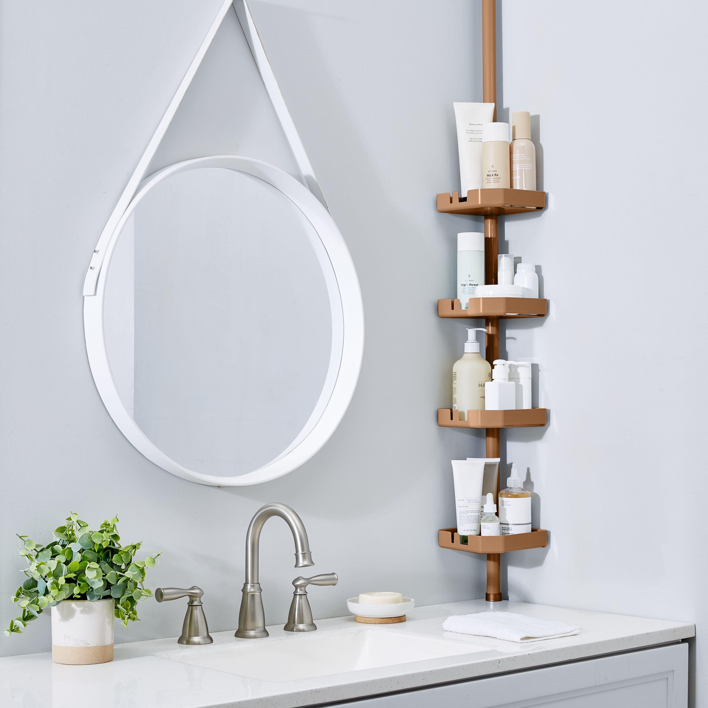 4 Tier Tension Corner Shower Caddy Bronze - Bath Bliss: Adjustable Bathroom Storage Organizer Rack