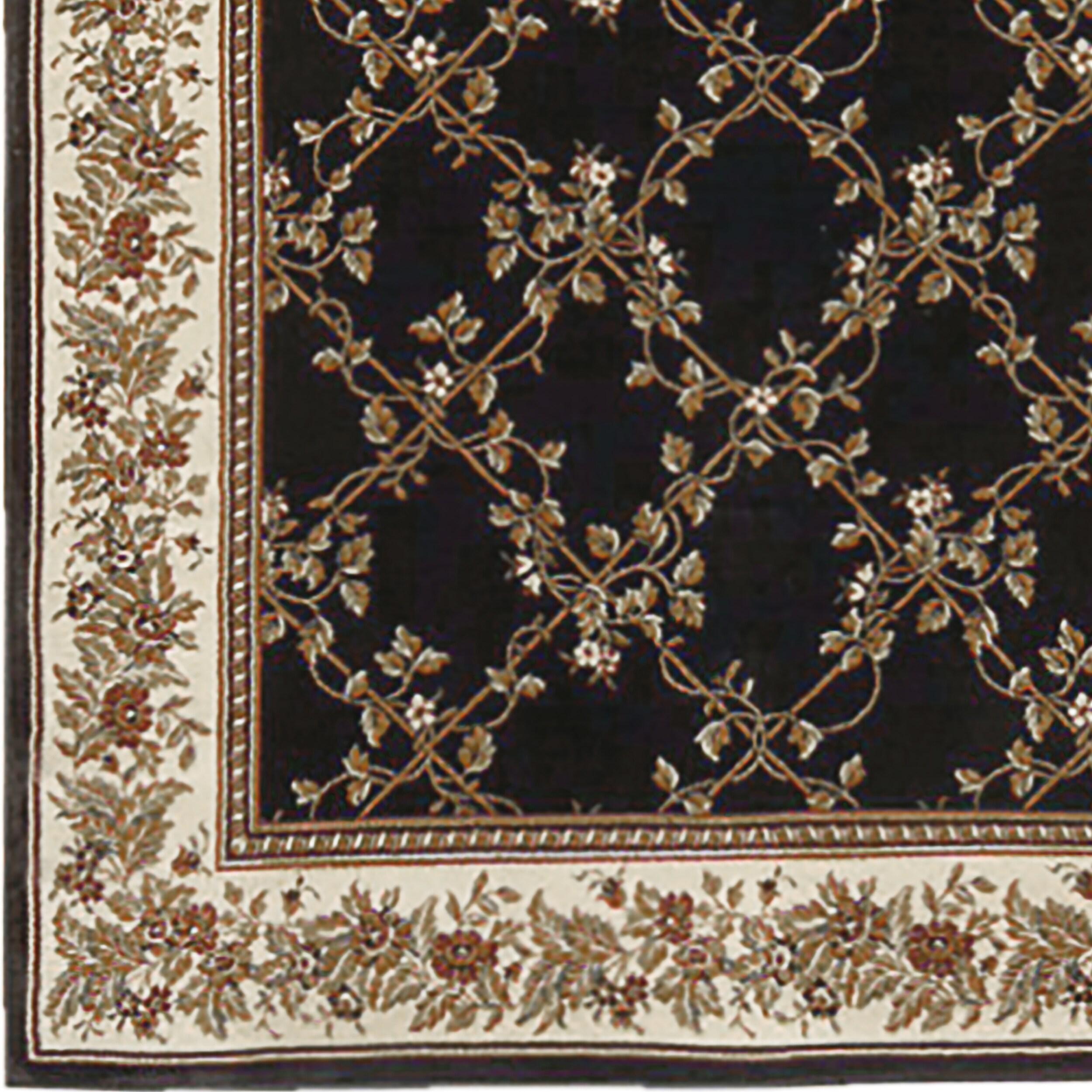 1427-1724-BLACK Noble Rectangular Black Transitional Italy Area Rug - 2 ft. 2 in. W x 8 ft. H