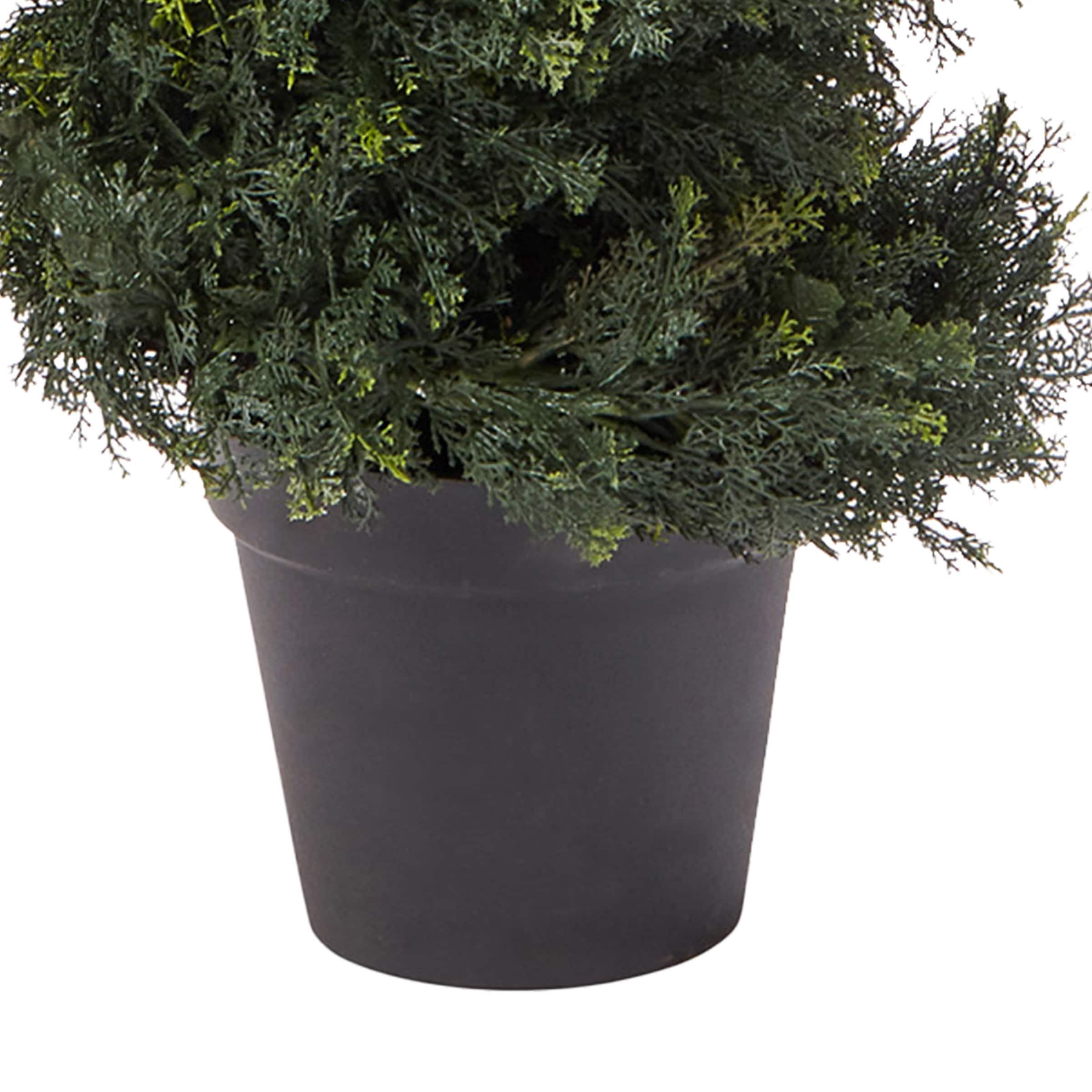 Nature Spring Faux Spiral Cypress Potted Topiary - 4'