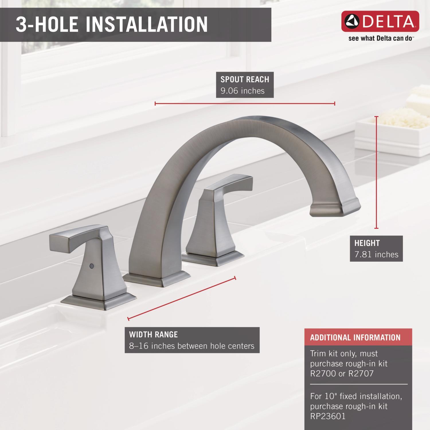 Dryden Double Handle Deck Mounted Roman Tub Faucet Trim