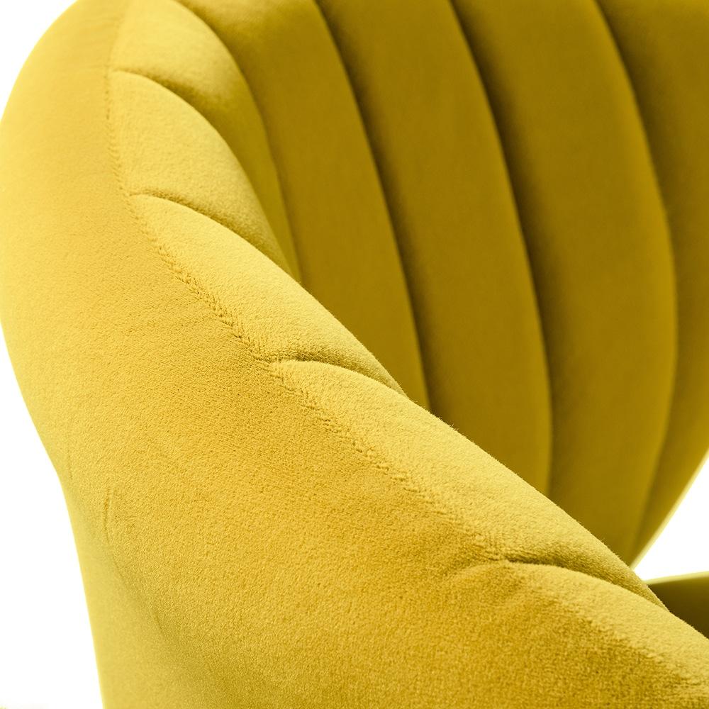 Green Velvet Swivel Office Chair with Gold Legs, Adjustable Height Rolling Desk Chair for Vanity