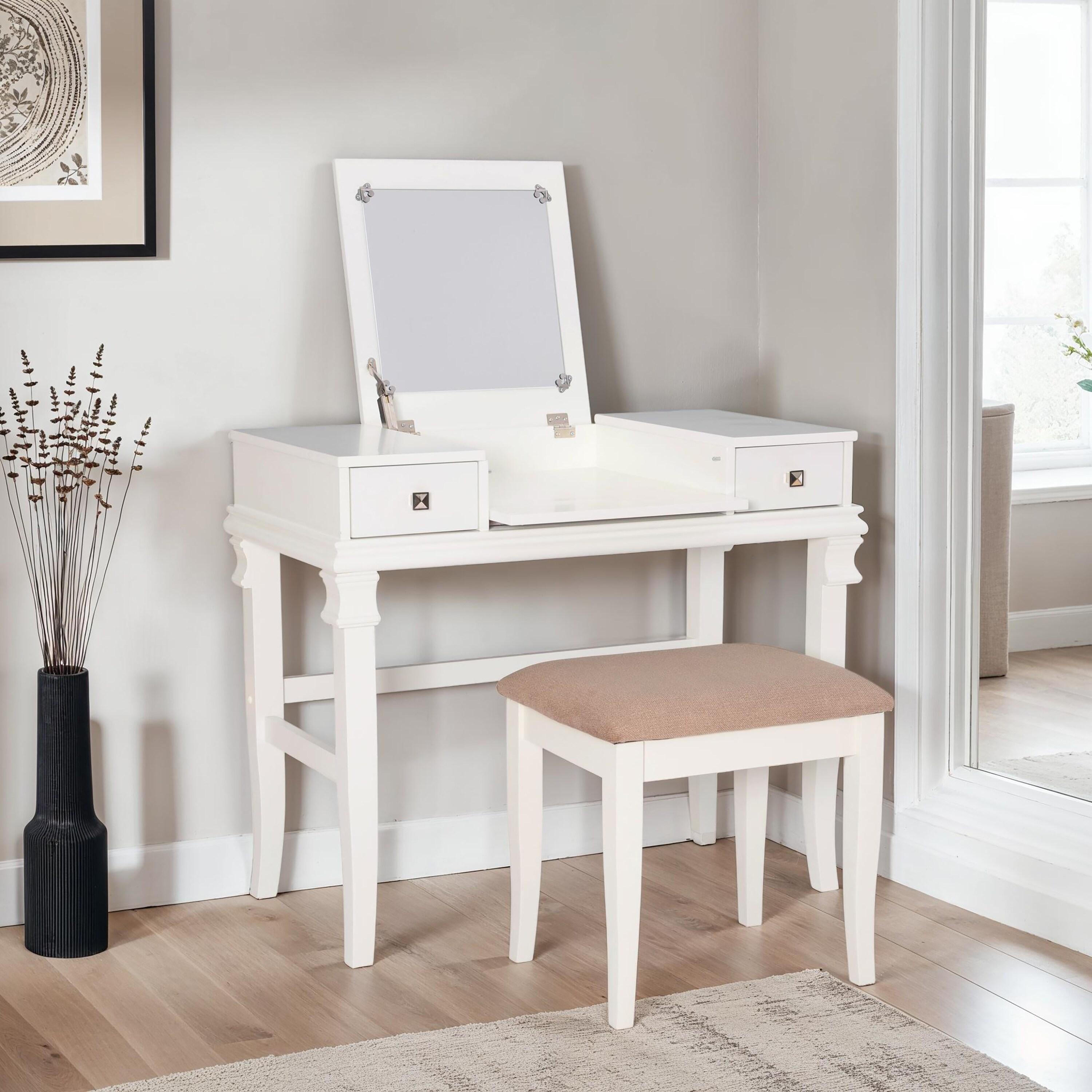 Linon Home Decor Linon Orhei White Vanity Set