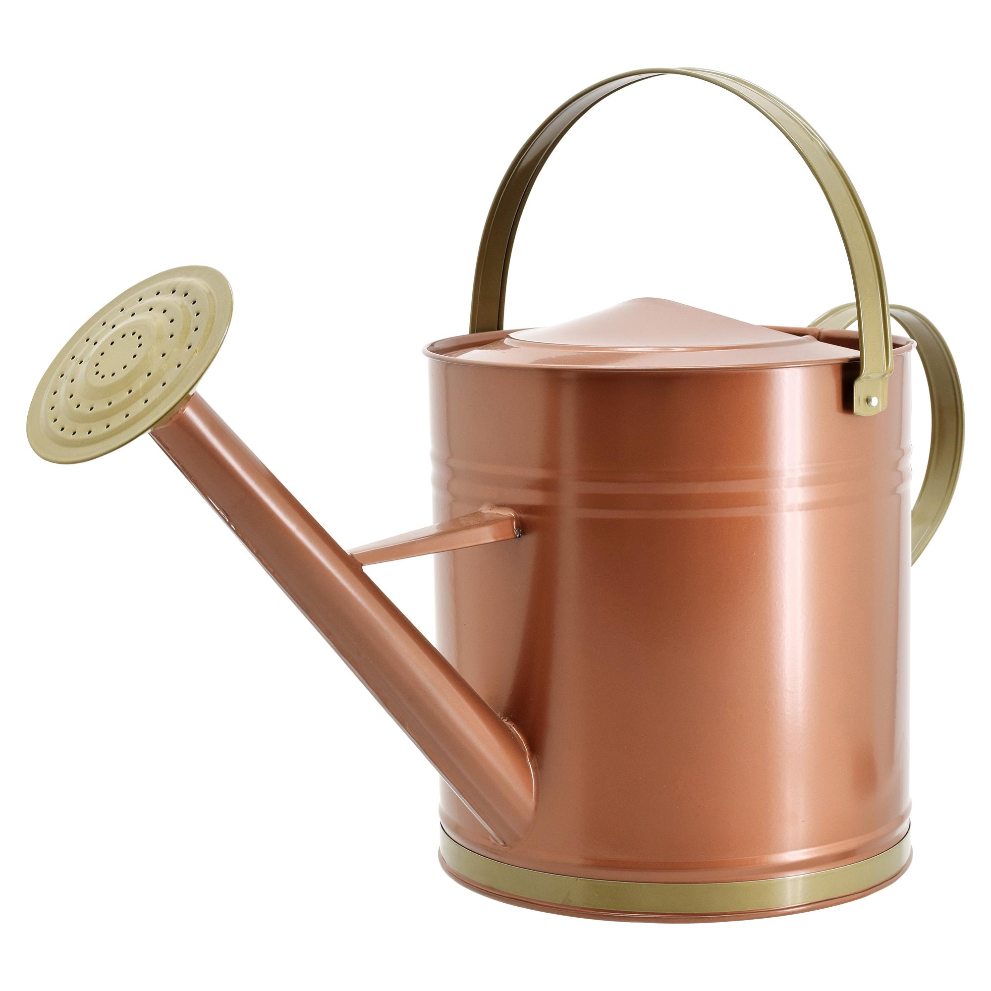 Classic Bronze Galvanized Metal Watering Can with Shower Wand