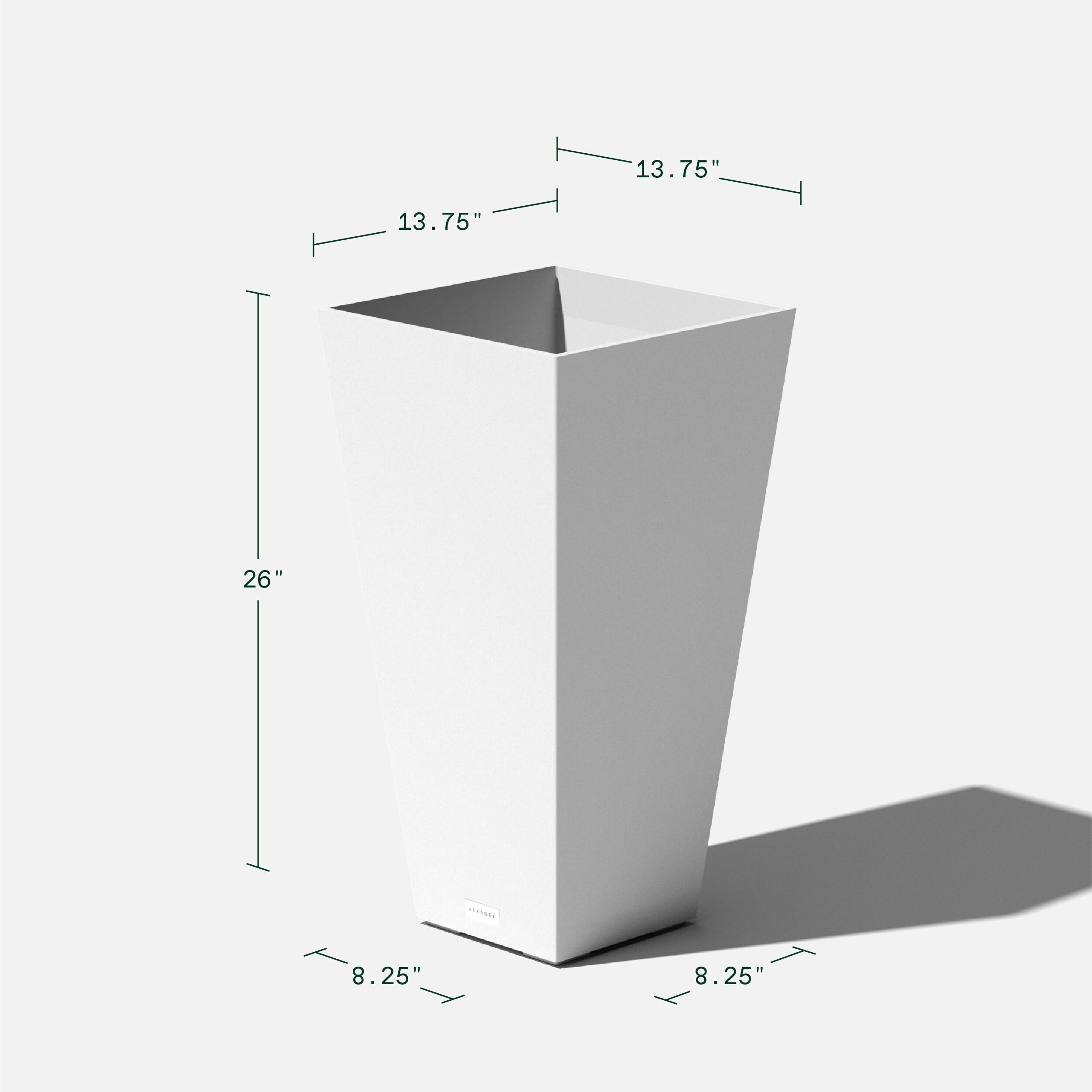 Veradek Pure Series Midland 26" Plastic Planter - White