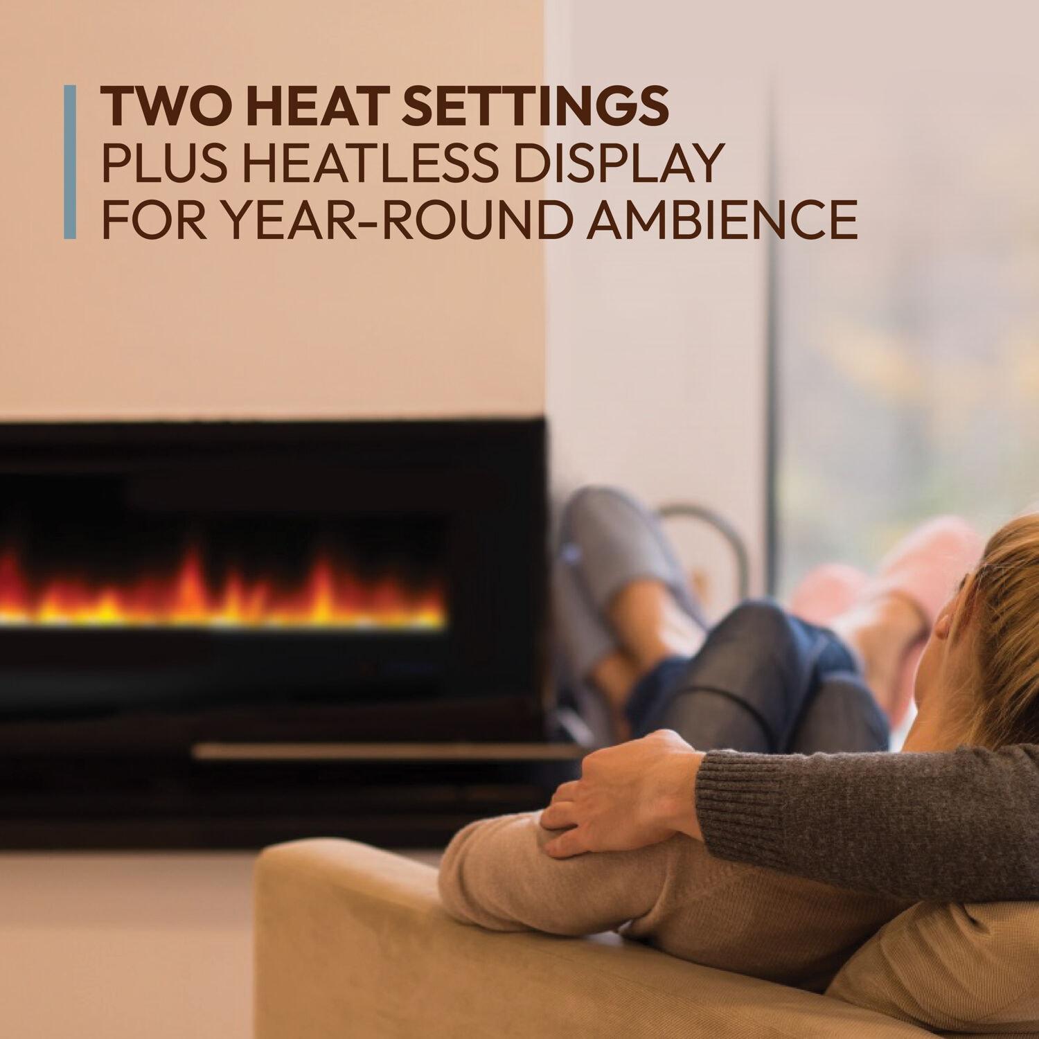 Cambridge Cambridge Wall Mount Electric Fireplace Heater with Remote Control for Indoor Use in Living Room, Bedroom, Home Office