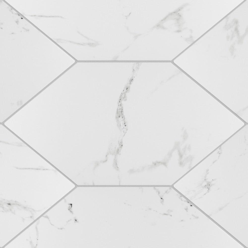 Timeless Calacatta Kayak 6-1/2" x 12-1/2" Porcelain Stone Look Wall & Floor Tile