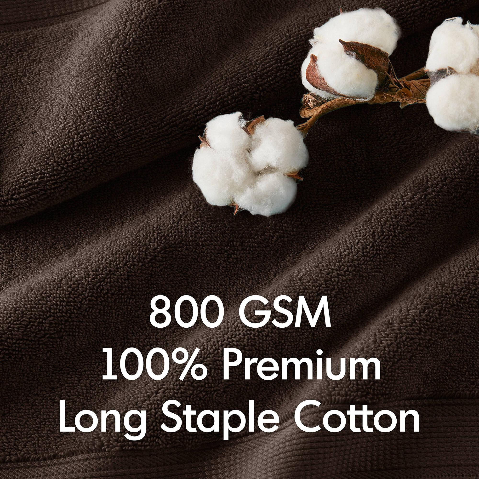 8pc Cotton Bath Towel Set Brown: Madison Park, Heavyweight Terry, OEKO-TEX Certified