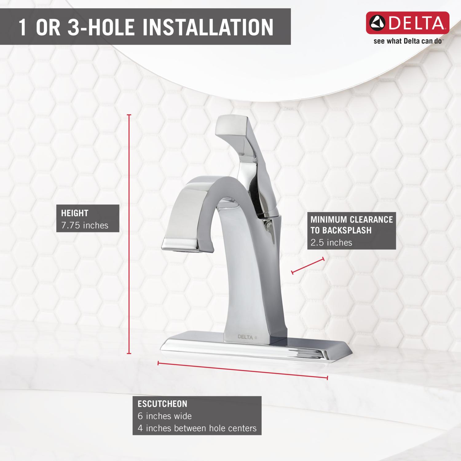 Dryden Single Hole Bathroom Faucet with Drain Assembly, Single Handle Bathroom Sink Faucet