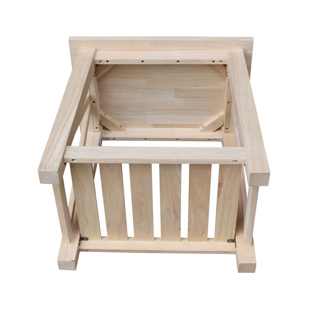 Surrey Solid Wood End Table with Shelf - Unfinished