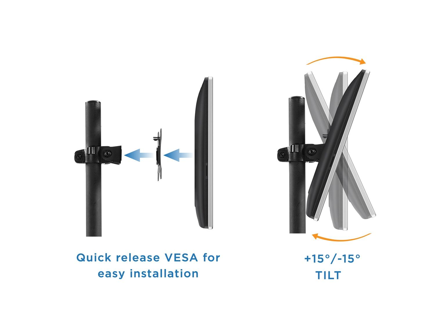 Mount-it Mount-It! Height Adjustable Rolling Computer Cart, Workstation with Tray Monitor Mount & CPU Holder