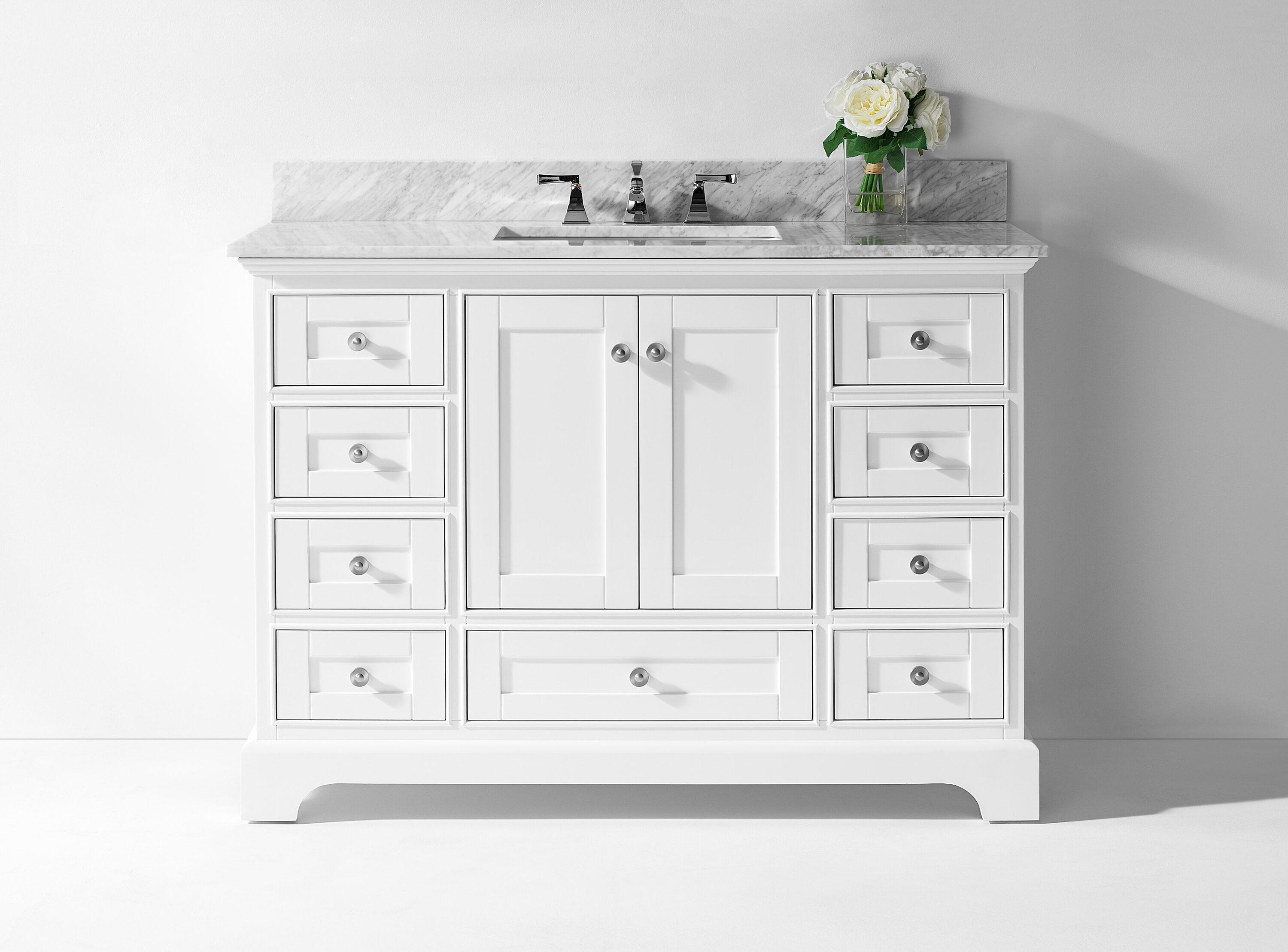 Ancerre Designs Audrey 48" Wood Bathroom Vanity Set with 2 Doors in White