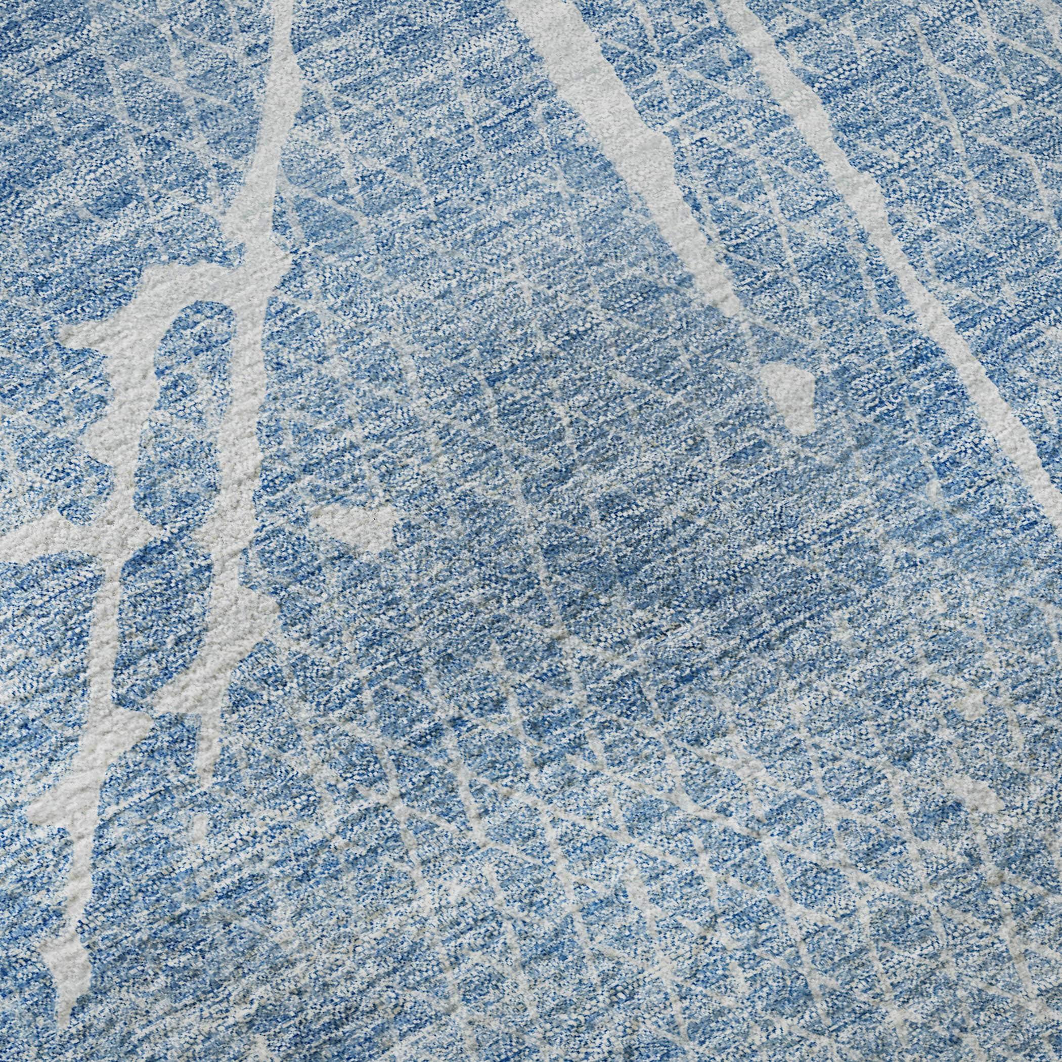 Premium Machine Washable Cerrito Blue Rug