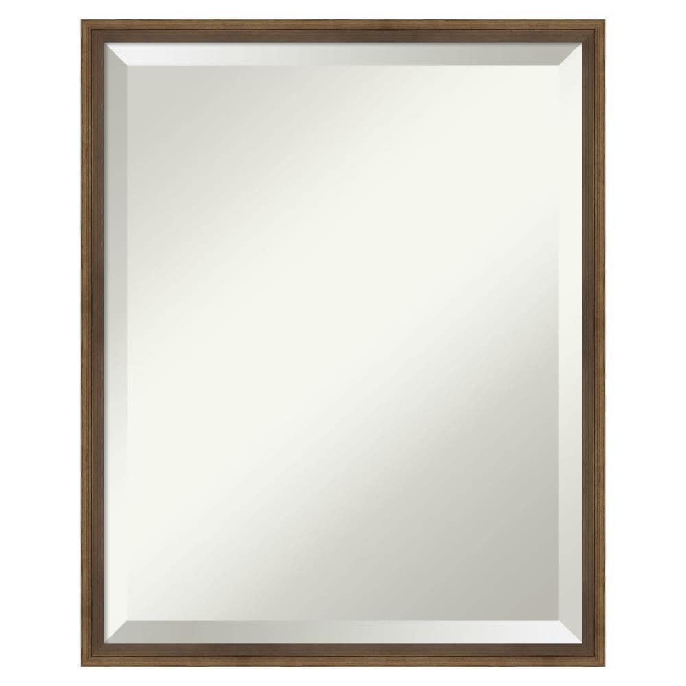 Elegant Rectangular Light Bronze Wood Vanity Mirror 17" x 21"