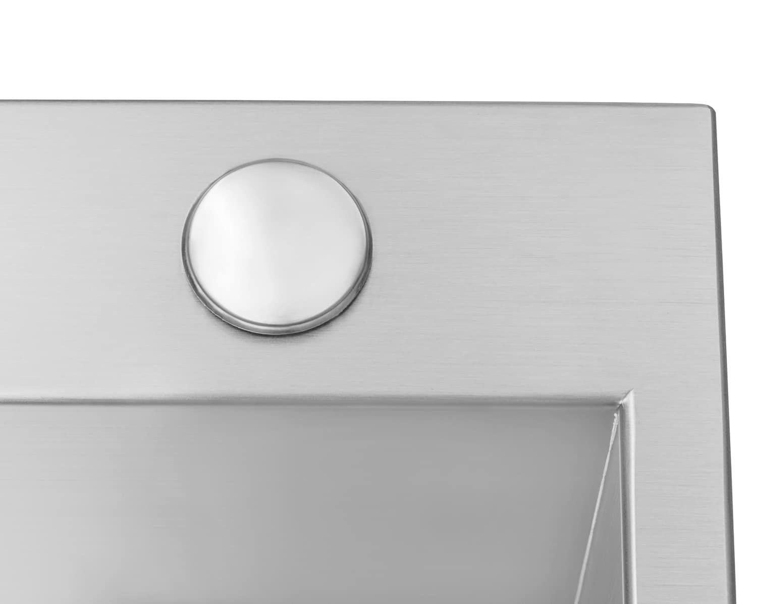 Ruvati 33 x 22 inch Drop-in Topmount Zero Radius Stainless Steel Kitchen Sink Single Bowl - 4 holes