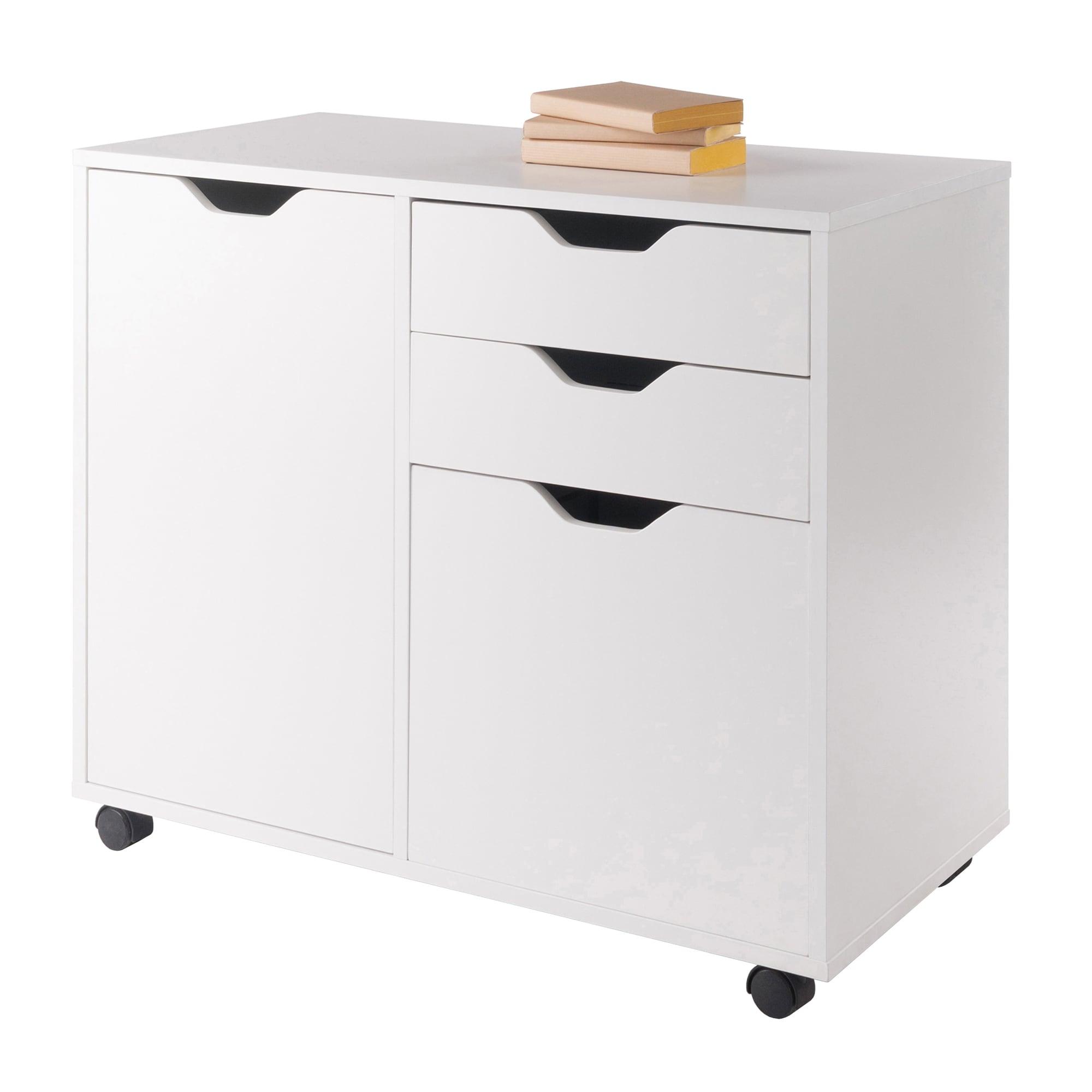 Halifax 2 Sections Mobile Filing Cabinet White - Winsome: MDF Construction, Office Storage, 2 Drawers