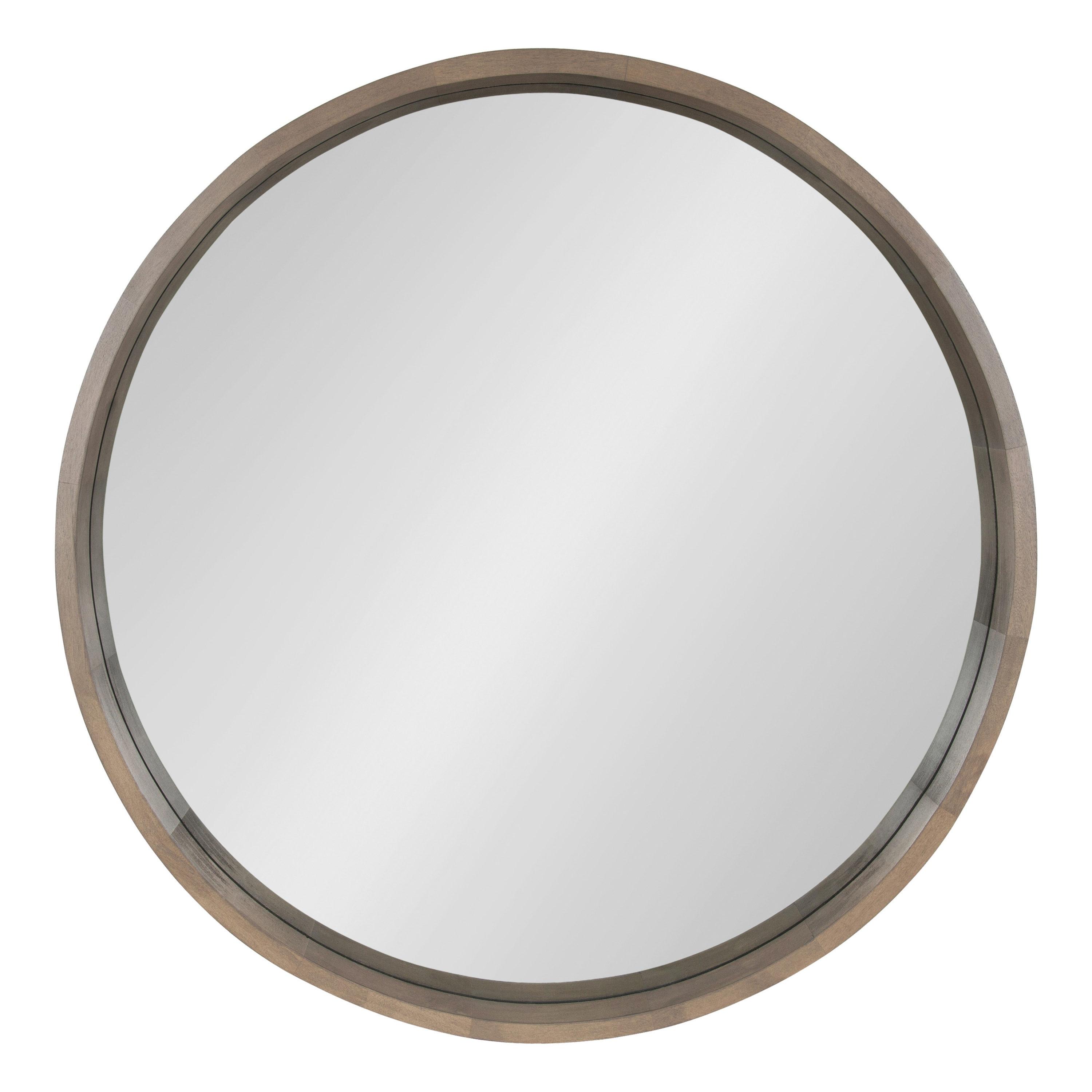 30" Hutton Round Wall Mirror Gray - Kate & Laurel All Things Decor