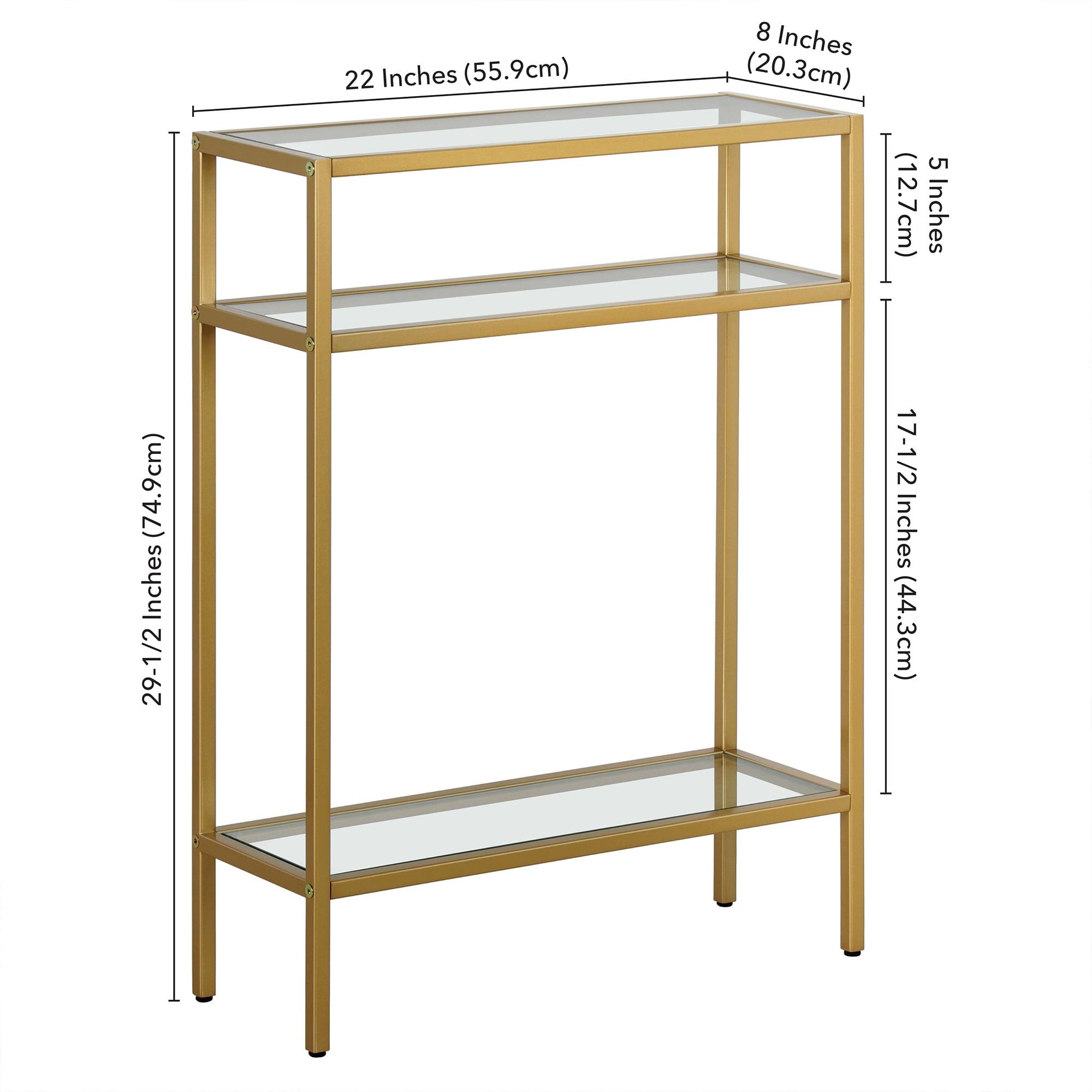 Evelyn&Zoe Siviline 22" Wide Rectangular Console Table, Brass