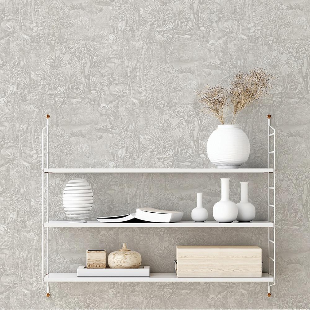 Tempaper & Co. Jungle Toile Removable Peel and Stick Wallpaper, Countryside Gray Toile, 56 sq. ft.: Vinyl Self-Adhesive Botanical Design