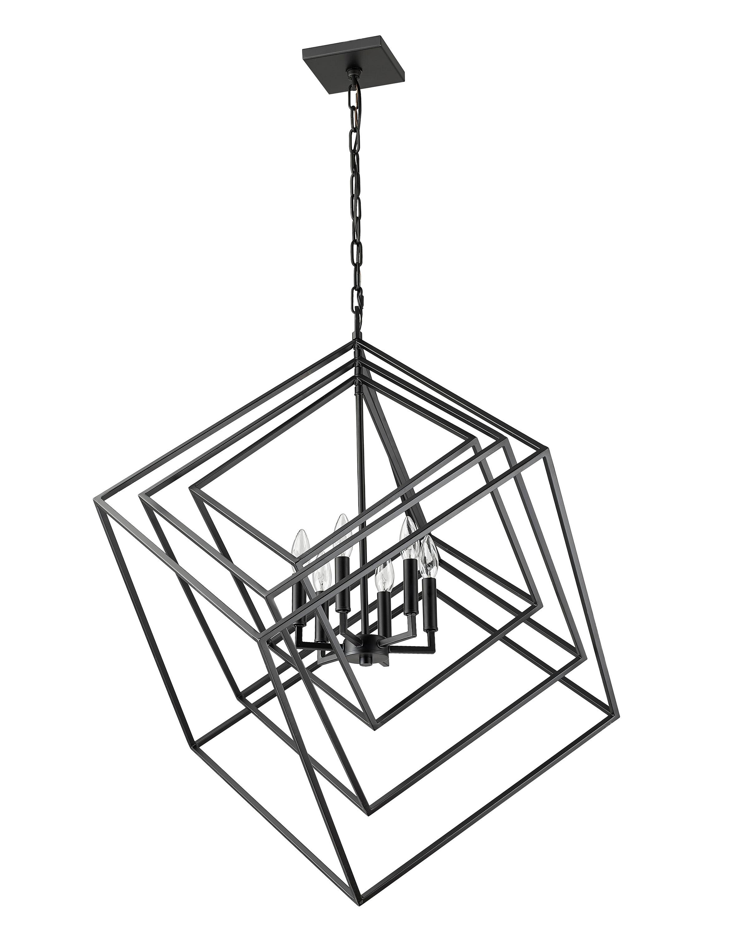 Z-Lite Euclid 6 - Light Chandelier in  Matte Black