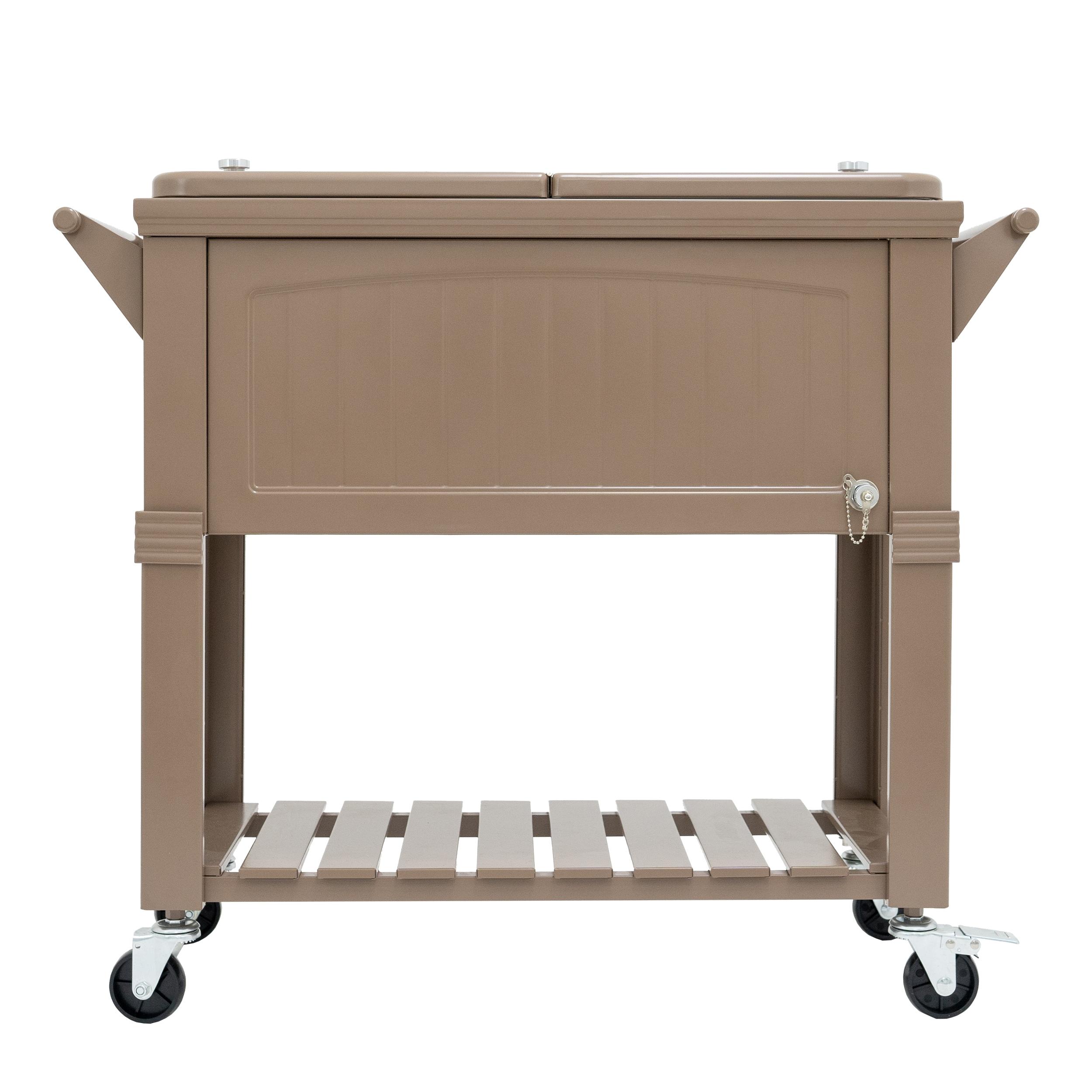 Permasteel 80 Qt. Furniture Style Rolling Patio Cooler