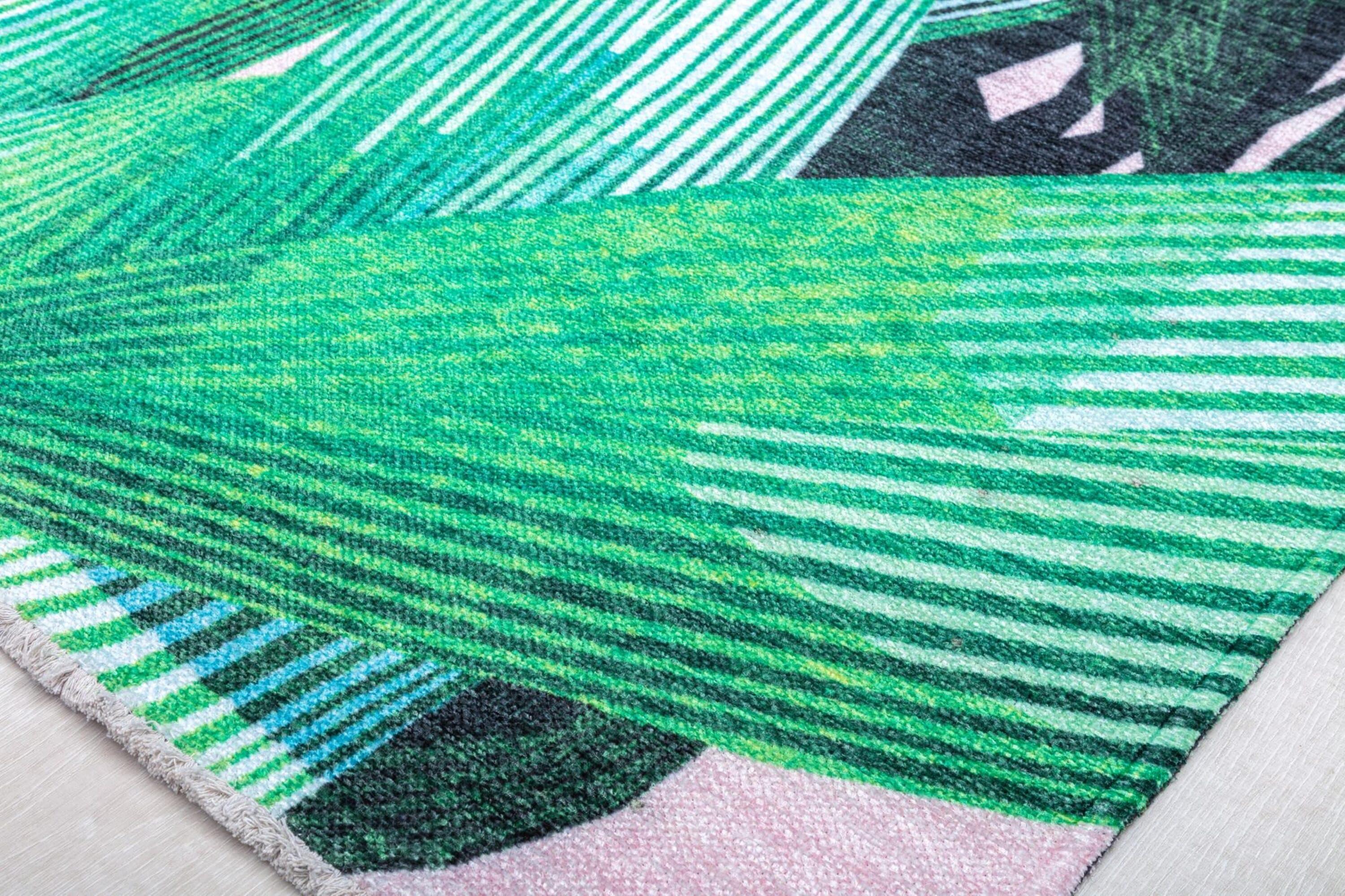 Maisie Modern Pink Palm Area Rug