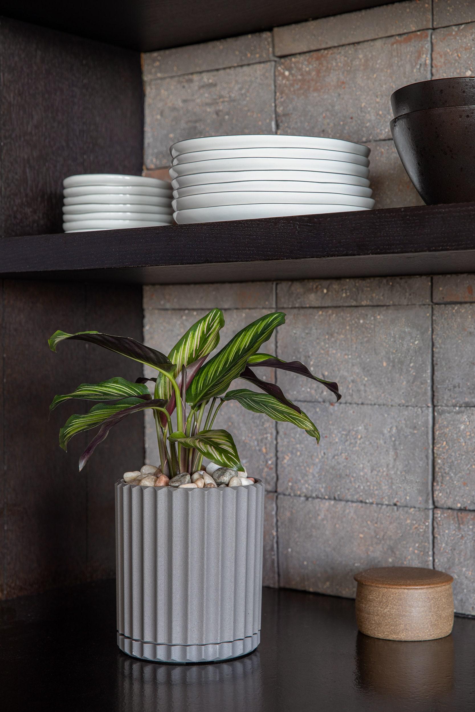 Veradek Mason Series Demi 6" Plastic-Stone Planter 2-Pack Gray