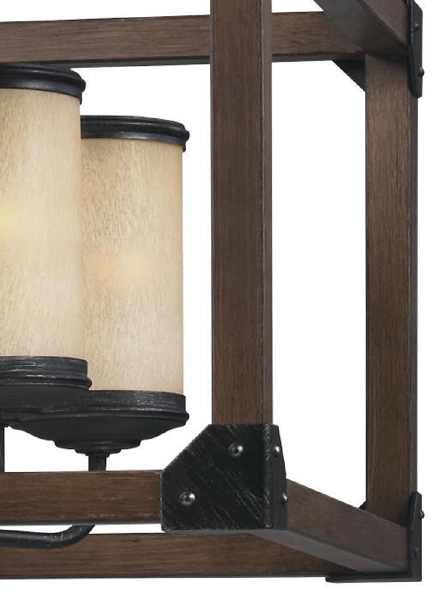 Stardust Finish 5-Light Chandelier with Creme Parchment Glass Shades