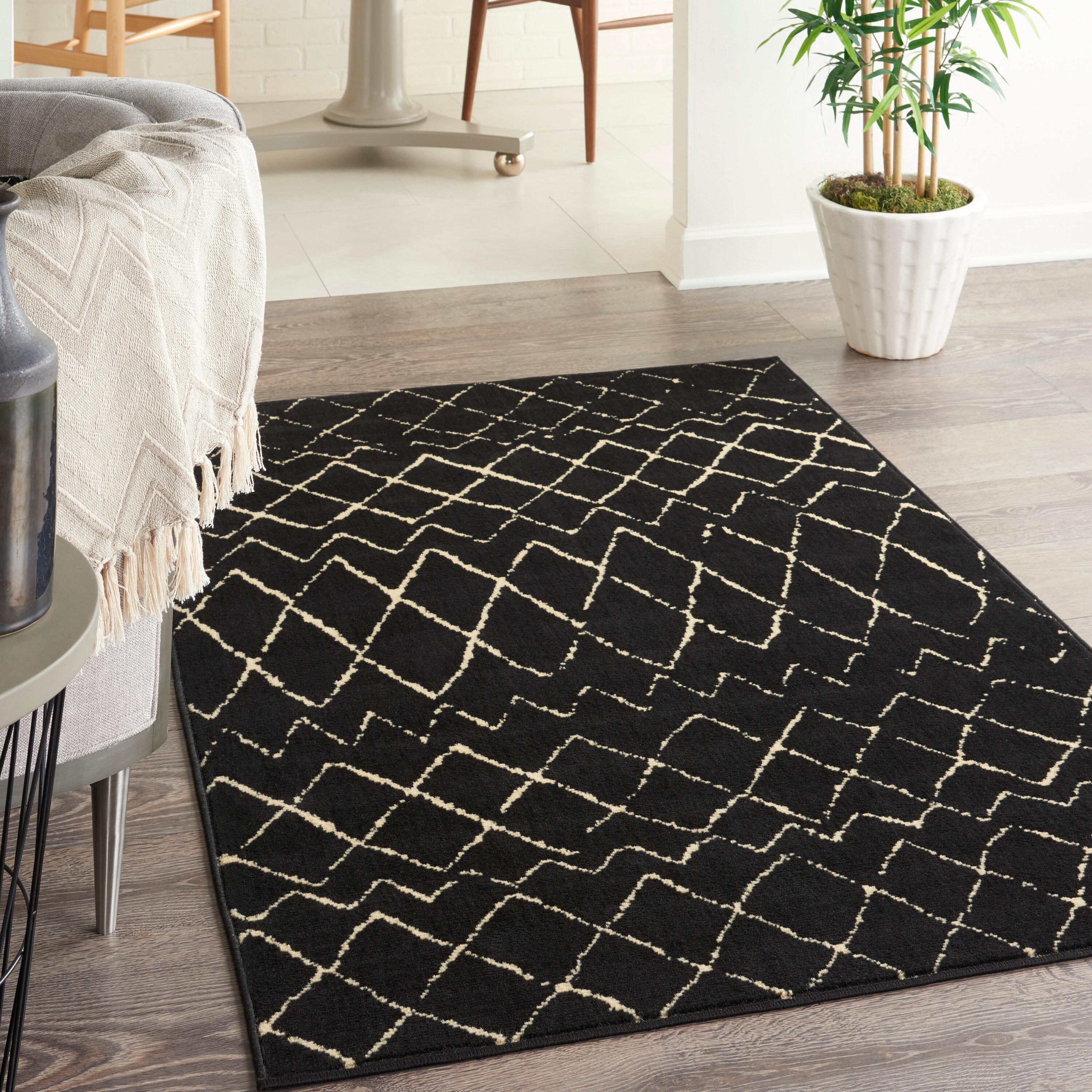 Nourison Grafix GRF04 Indoor Area Rug - Black 3'9" x 5'9"