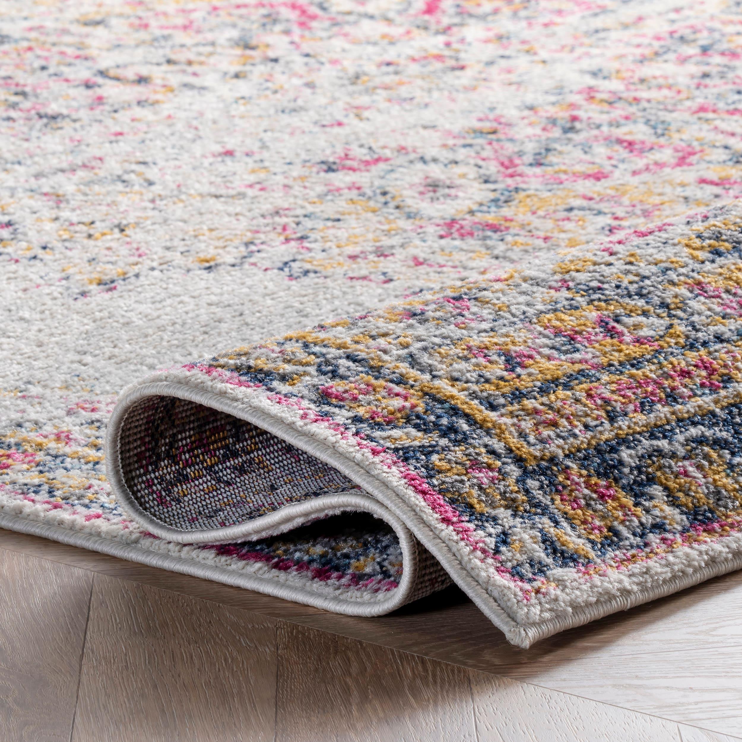 Nuloom Tabitha Oriental/Persian 4x6 Area Rug for Living Room Bedroom Dining Room Kitchen, Pink/Ivory