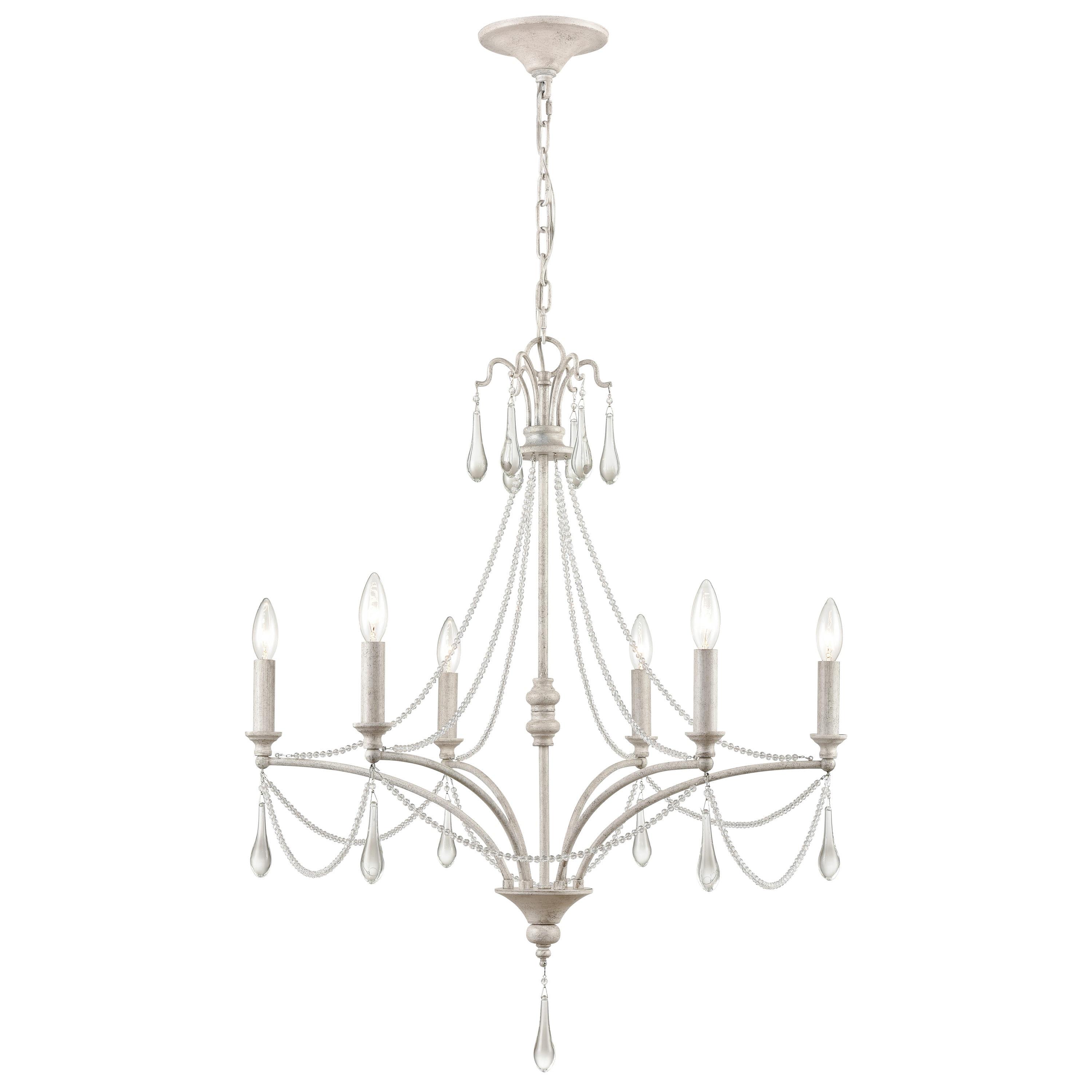 Elk Home 27-Inch Wide French Parlor Chandelier, Vintage White