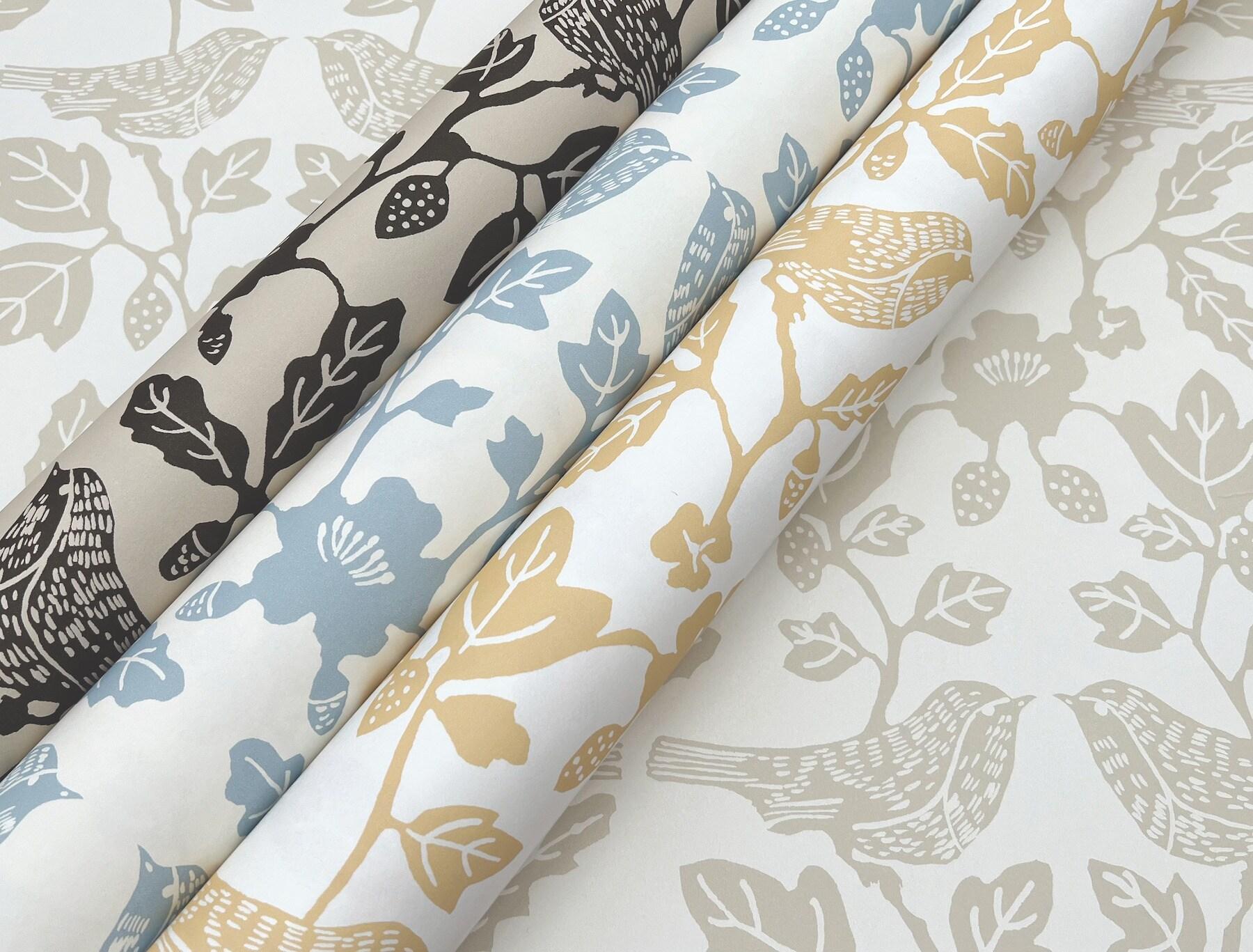 Sparrow and Oak Peel + Stick Wallpaper by Erin & Ben Co. - Blue