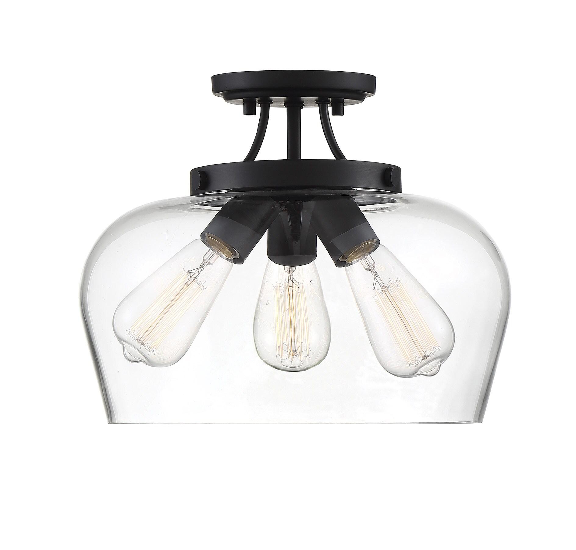 Savoy House Octave 3 - Light Semi-Flush Mount in  Black
