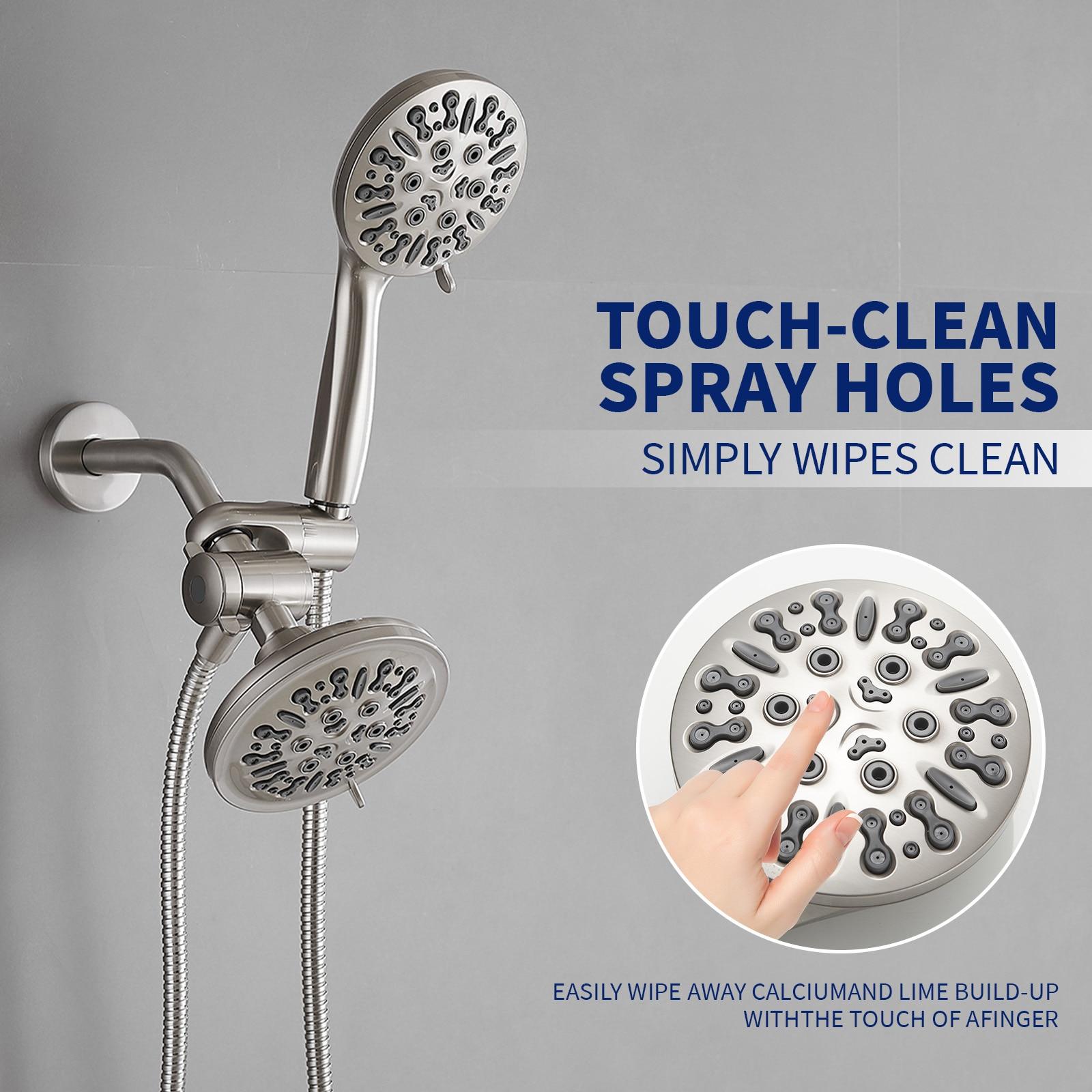 Single Handle 1-Spray Round Rain Shower Faucet Combo Set with Dual Function Pressure Balance Valve