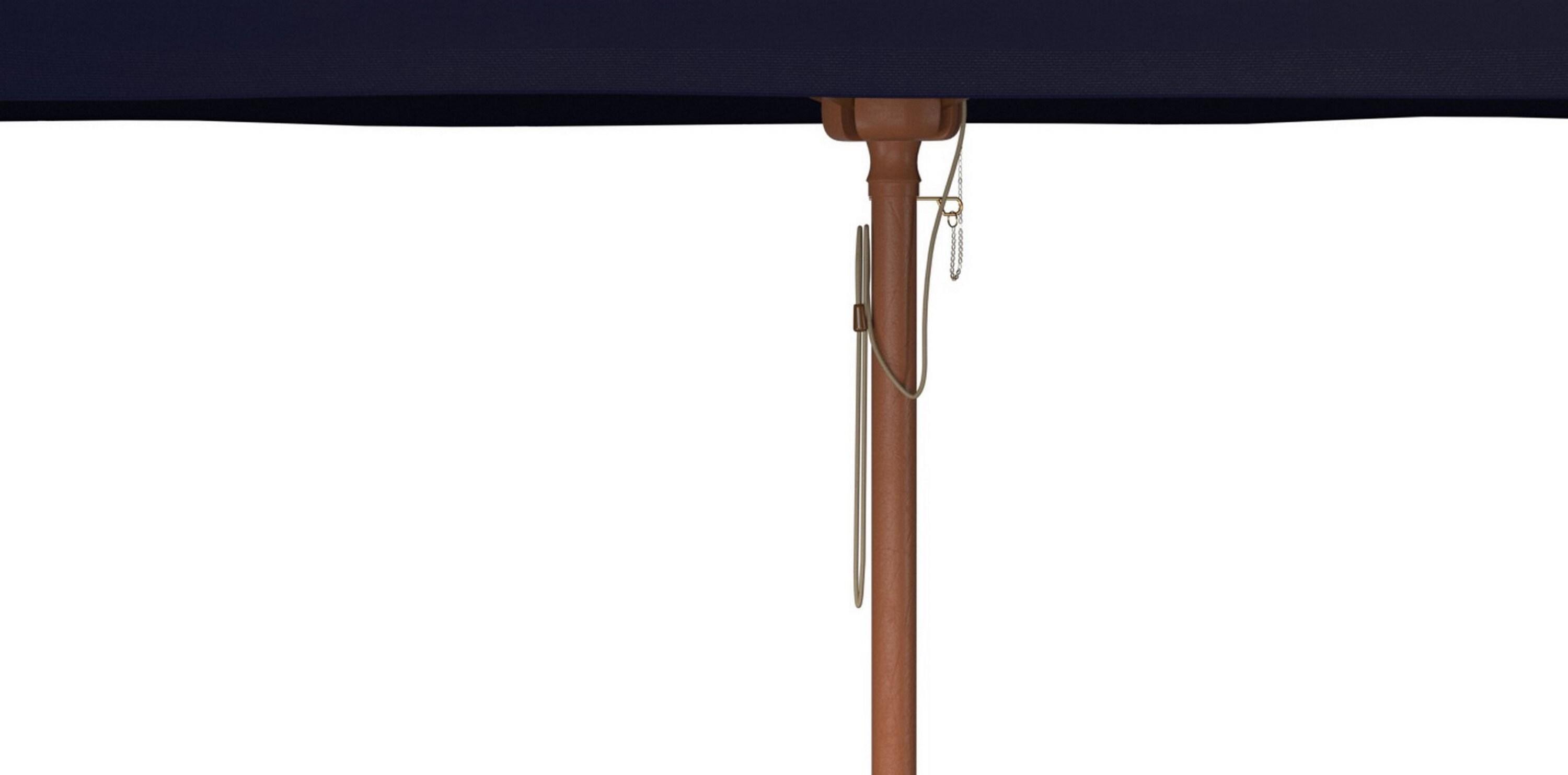 Velop 7.5 Ft Square Wooden Pulley Market Umbrella - PAT8409 - Navy - Safavieh