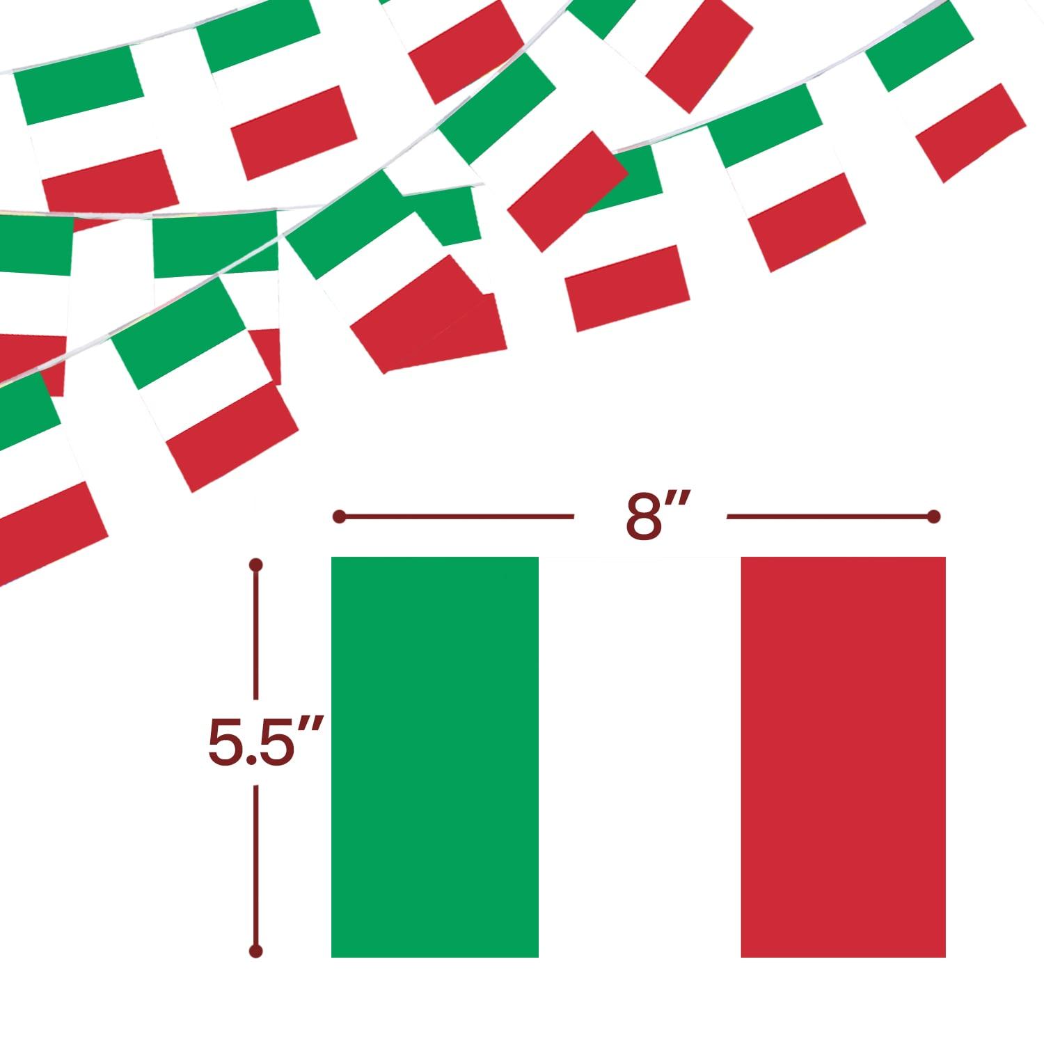 Anley Italy Italian Republic String Pennant Flags - Patriotic Events 2nd of June National Day Decoration Sports Bars - 33 Feet 38 Flags